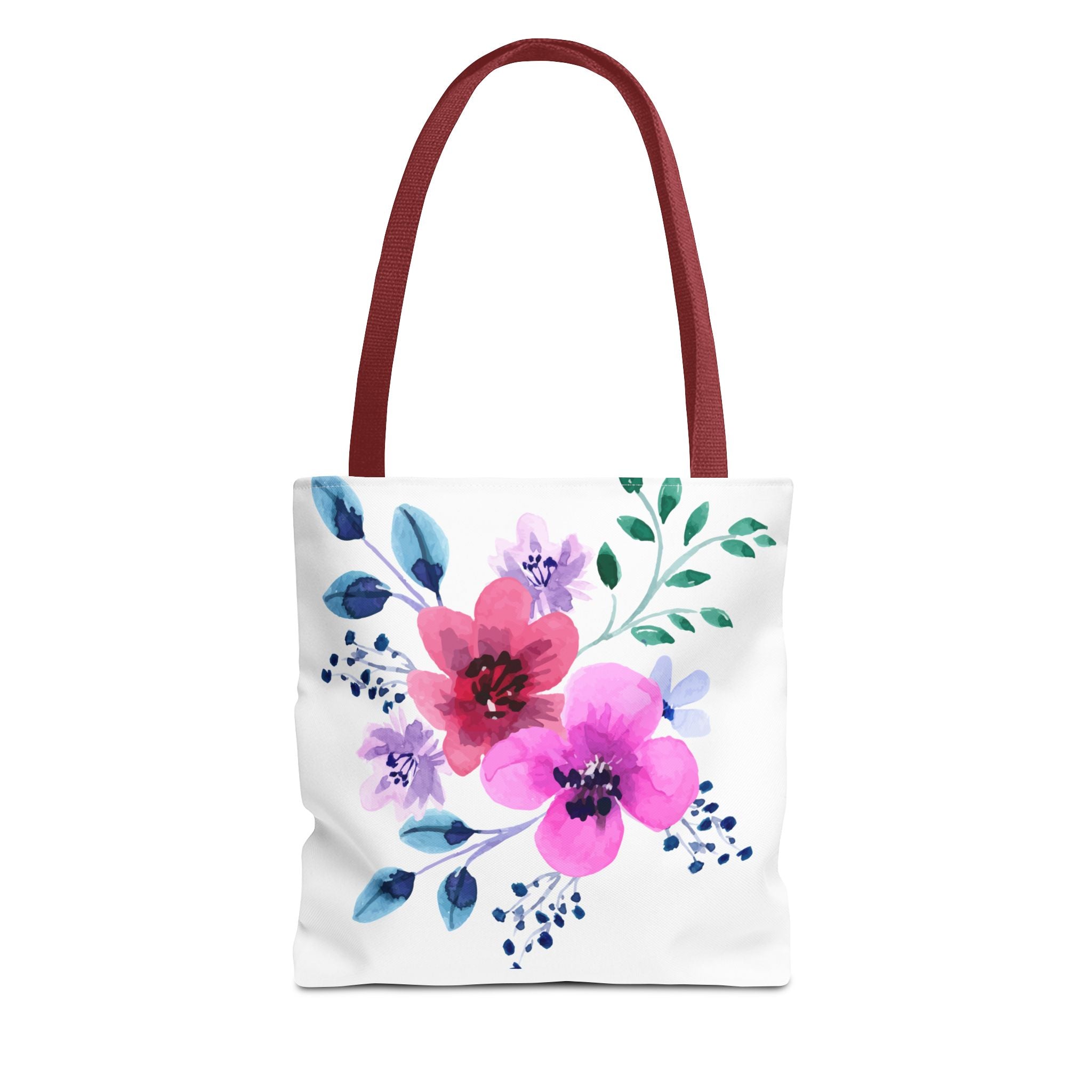 Floral Watercolor Tote Bag — Pink Blossoms All-Over Print