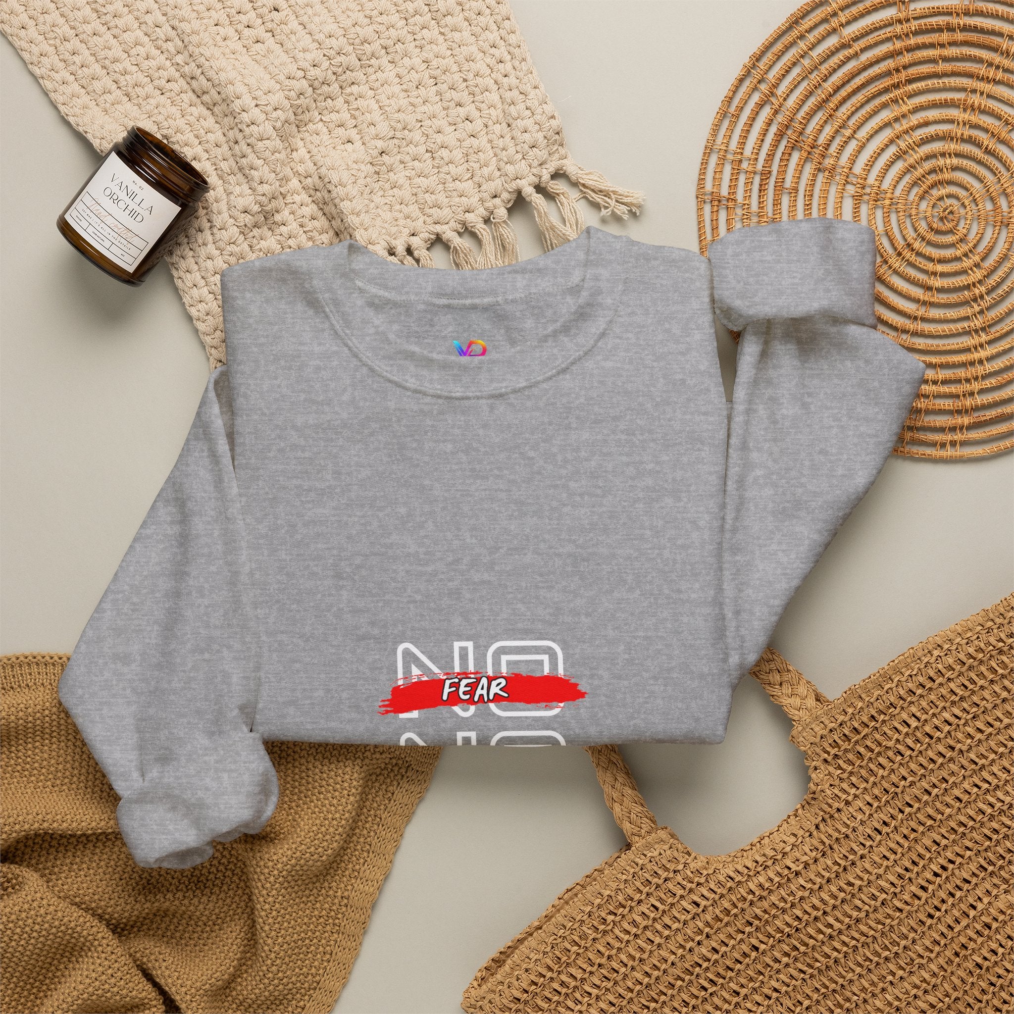 No Fear No Limits No Doubt Crewneck Sweatshirt — Motivational Graphic Pullover
