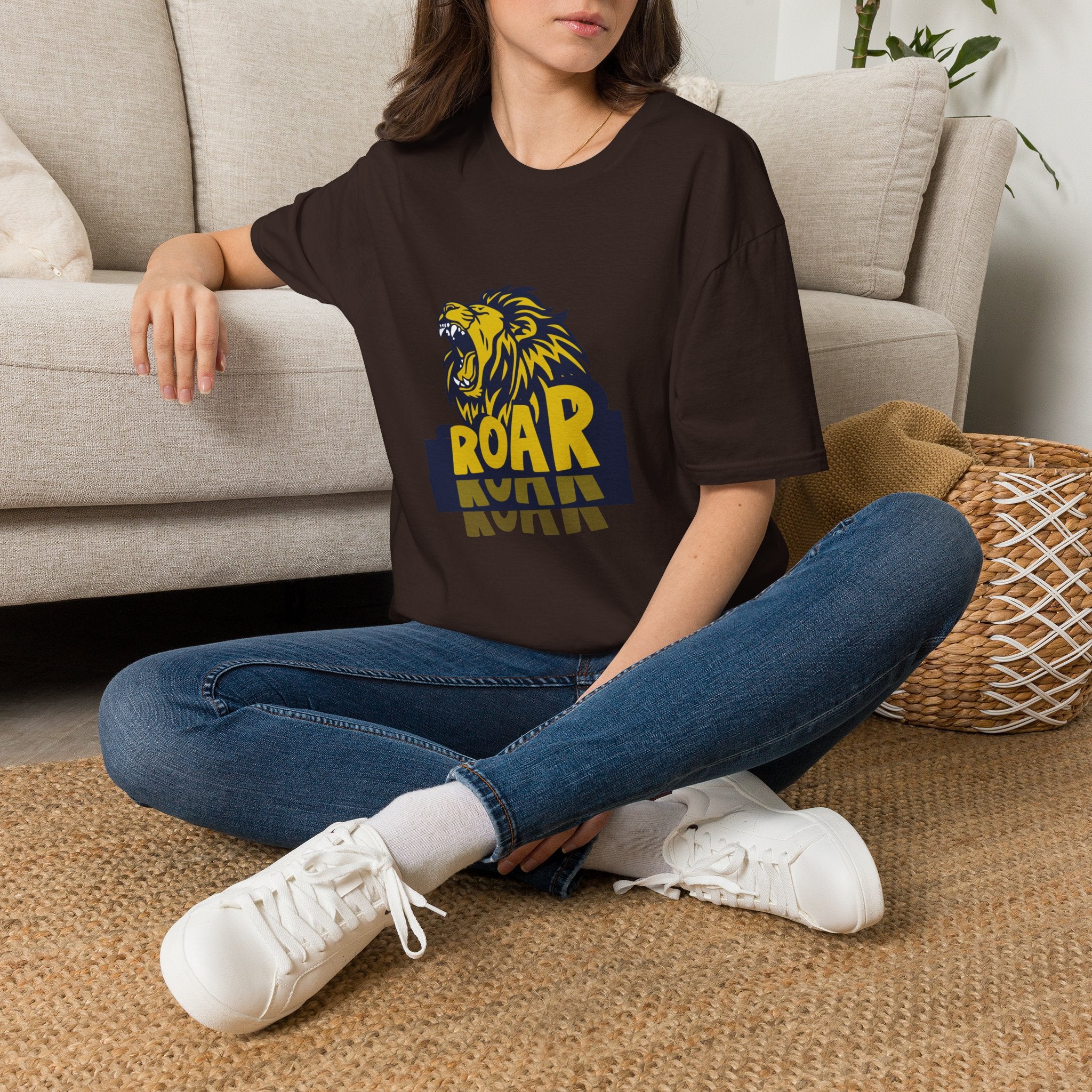 Roaring Lion T-Shirt — Bold Yellow & Navy Graphic Tee