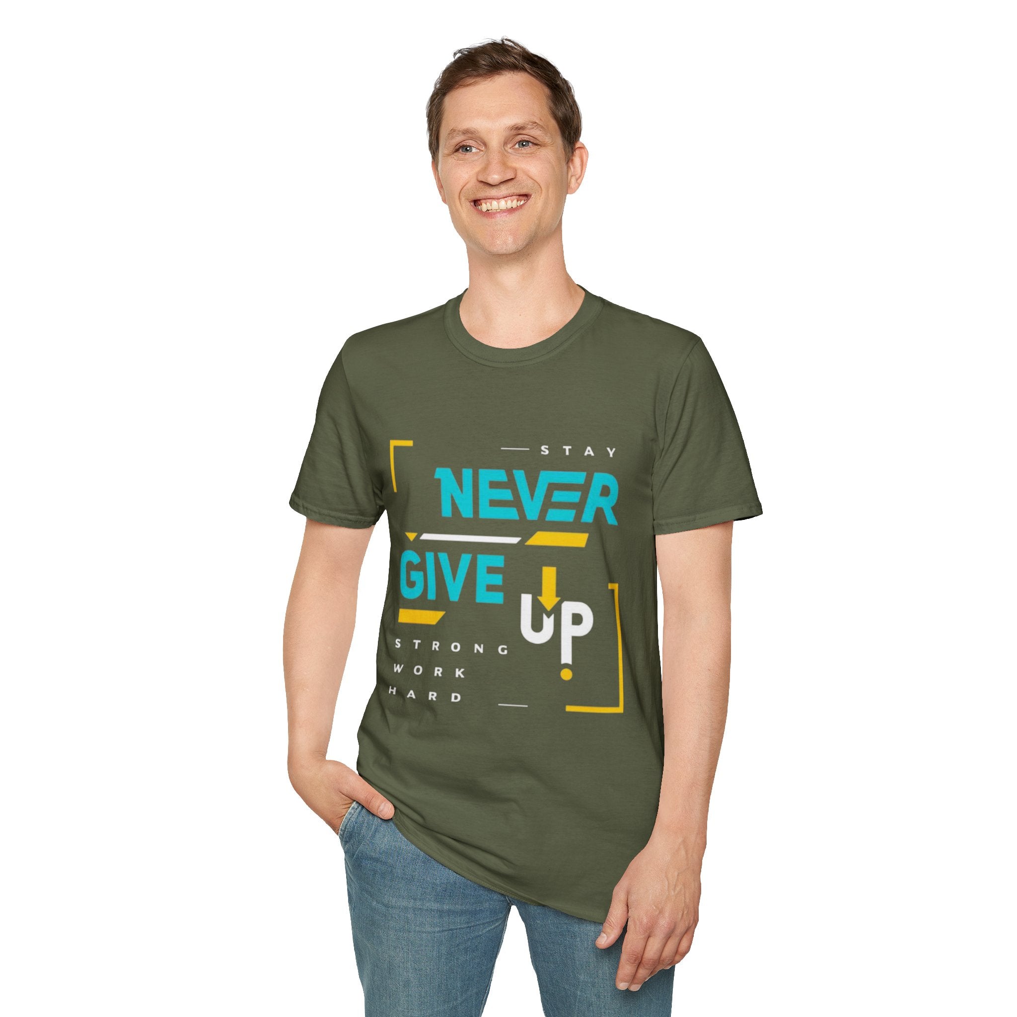 T-Shirt — Stay Never Give Up Motivational Graphic Tee