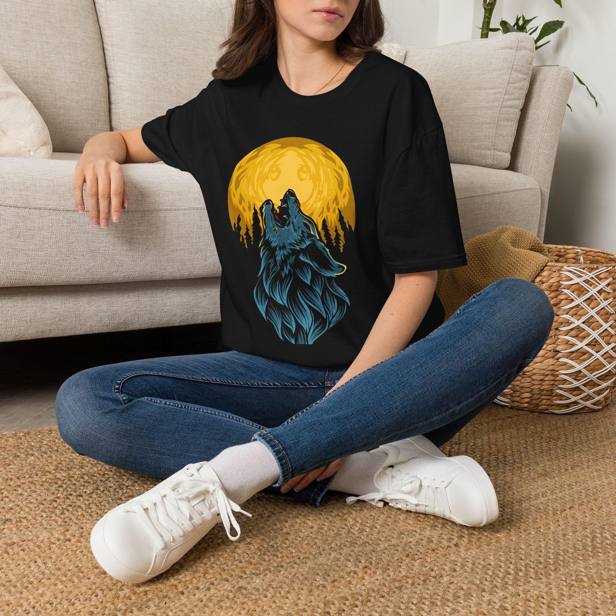 Wolf Howl T-Shirt — Moonlit Forest Graphic Tee