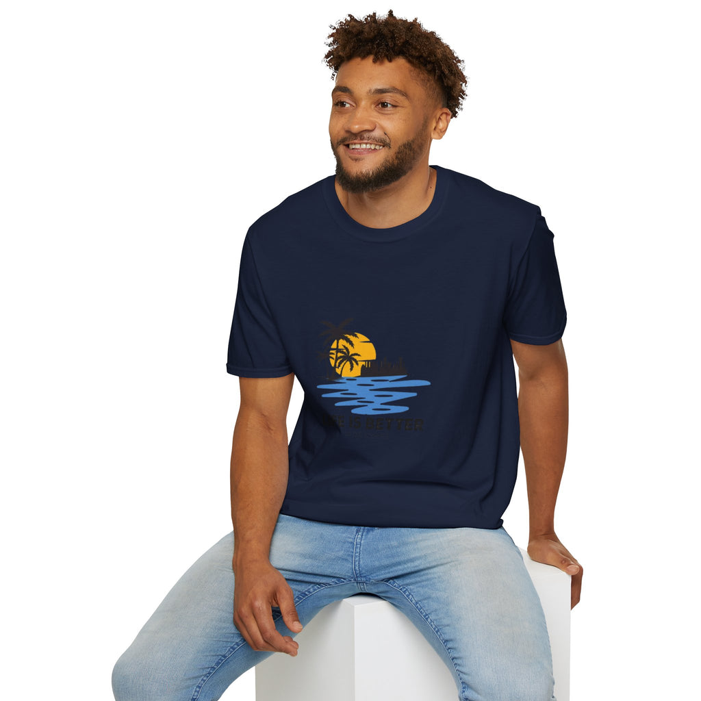 Sunset Beach T-Shirt — "Life Is Better" Palm Tree Graphic