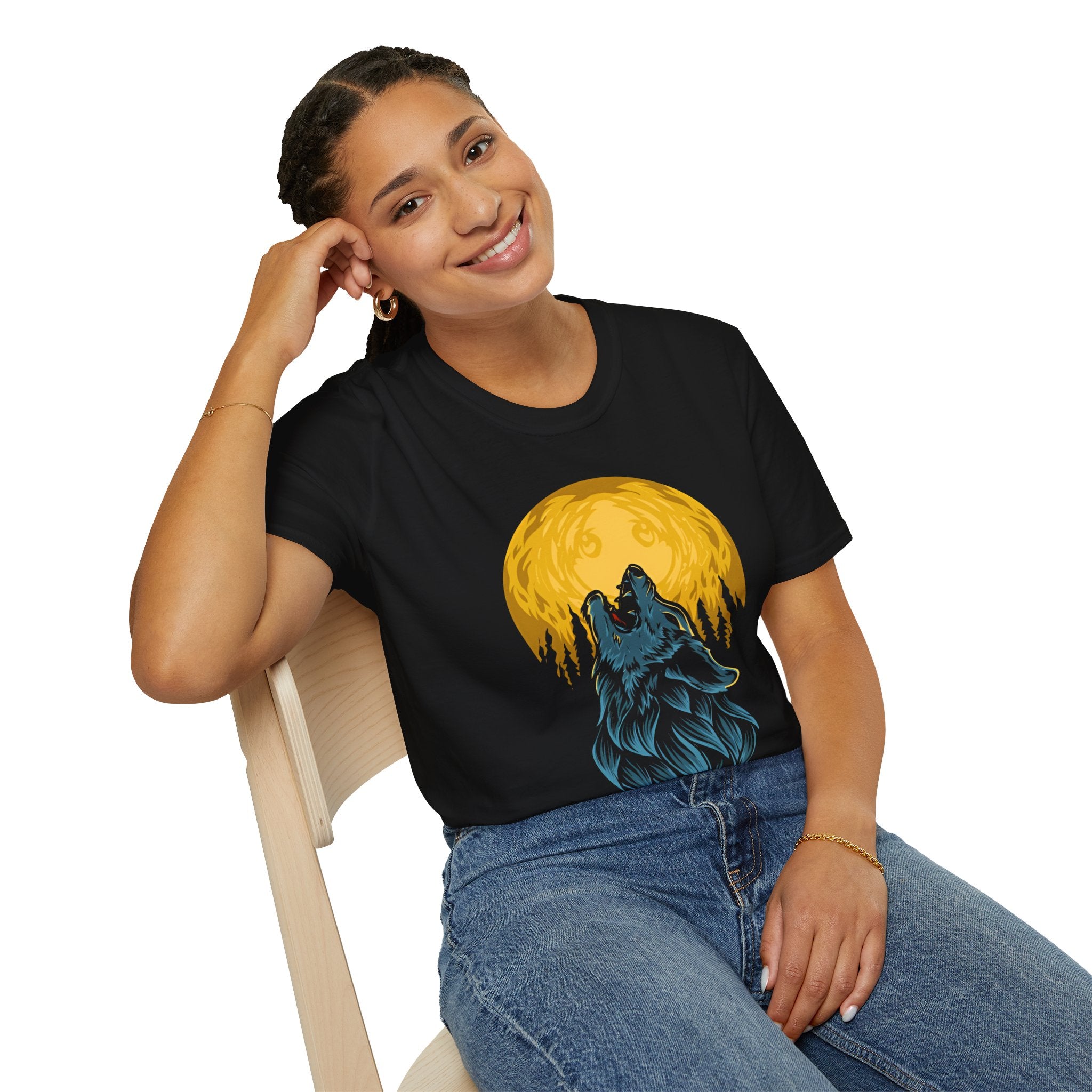 Wolf Howl T-Shirt — Moonlit Forest Graphic Tee