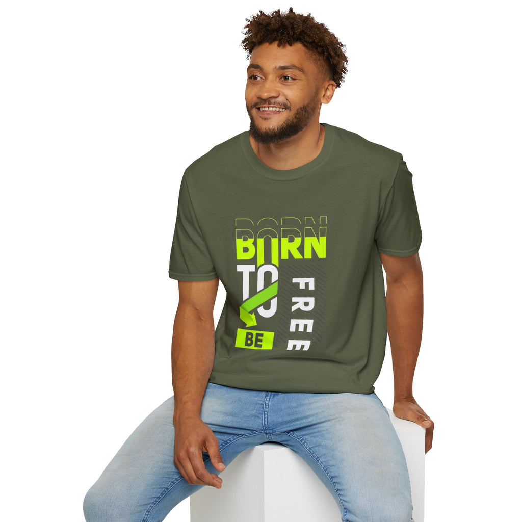 T-Shirt — Born To Be Free Neon Graphic Tee