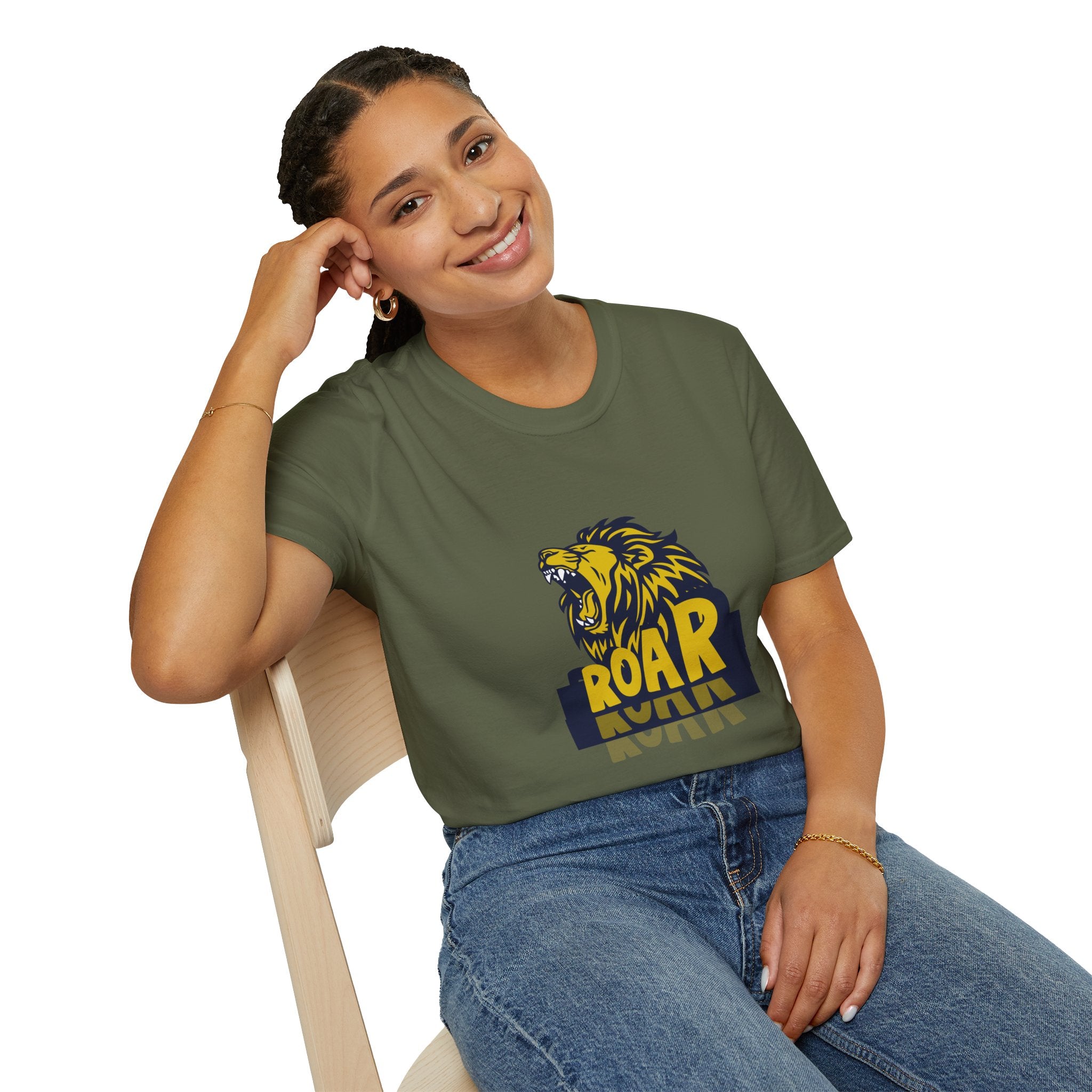 Roaring Lion T-Shirt — Bold Yellow & Navy Graphic Tee