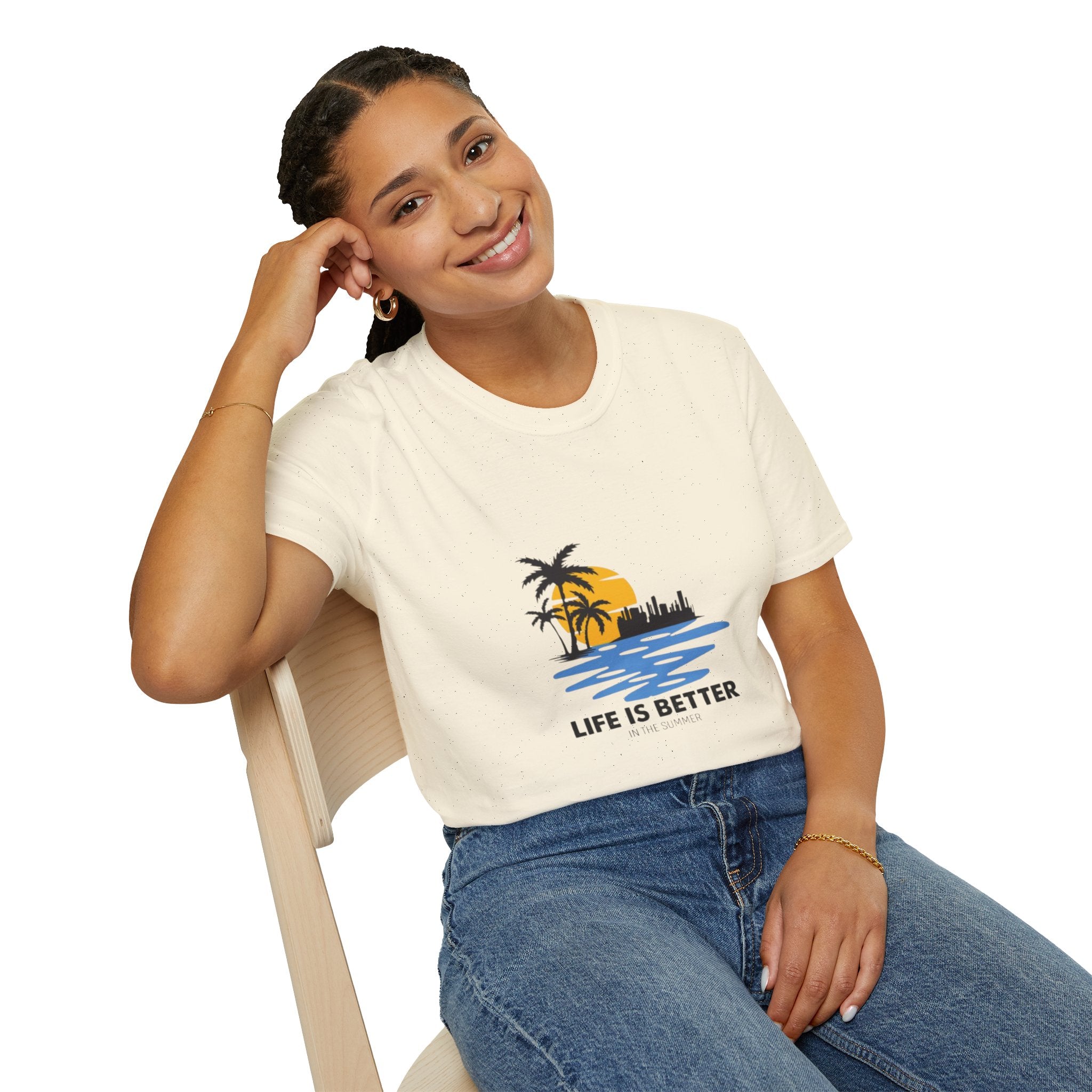 Sunset Beach T-Shirt — "Life Is Better" Palm Tree Graphic
