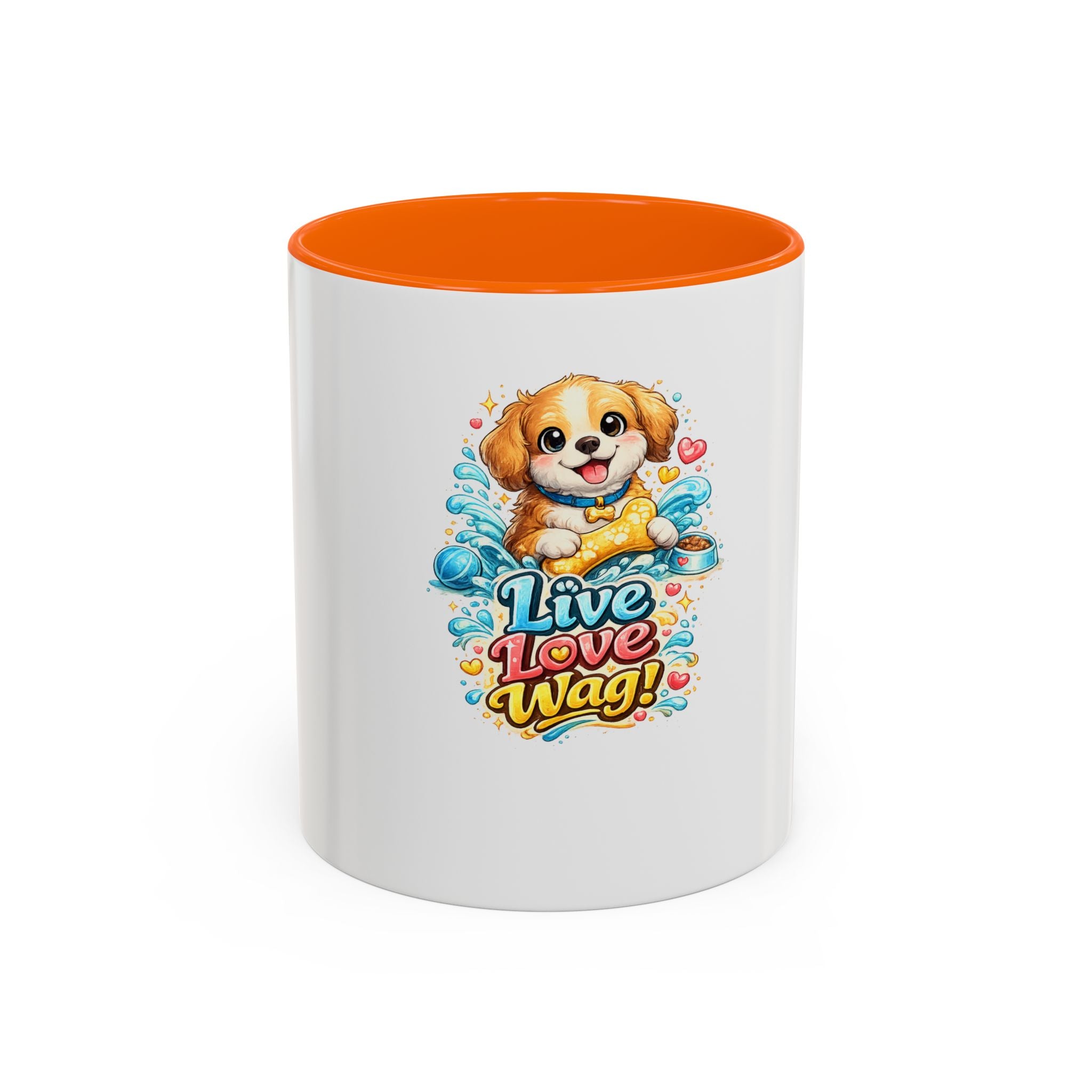 Live Love Wag! Dog Lover Accent Coffee Mug