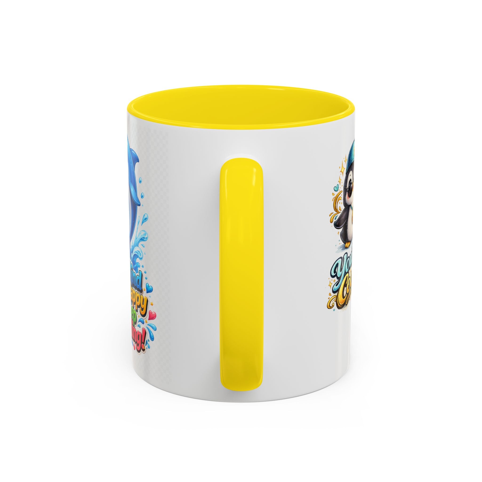 Be Kind Be Happy Keep Smiling Dolphin Accent Coffee Mug