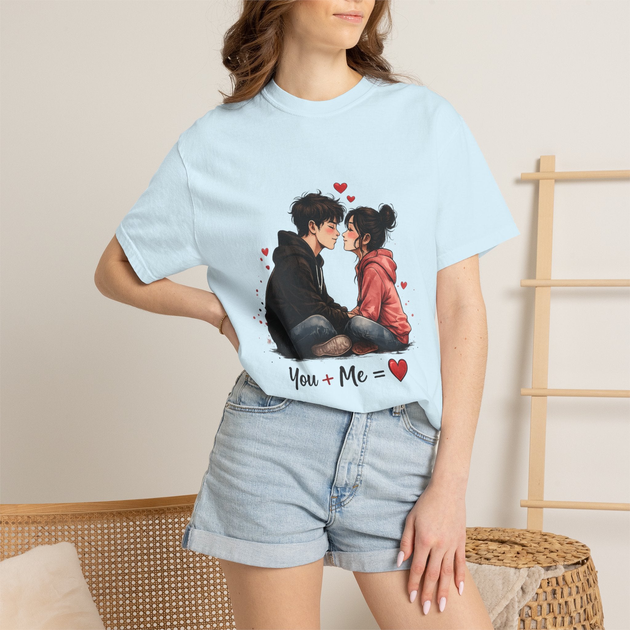 You + Me =  Romantic Couple T-Shirt