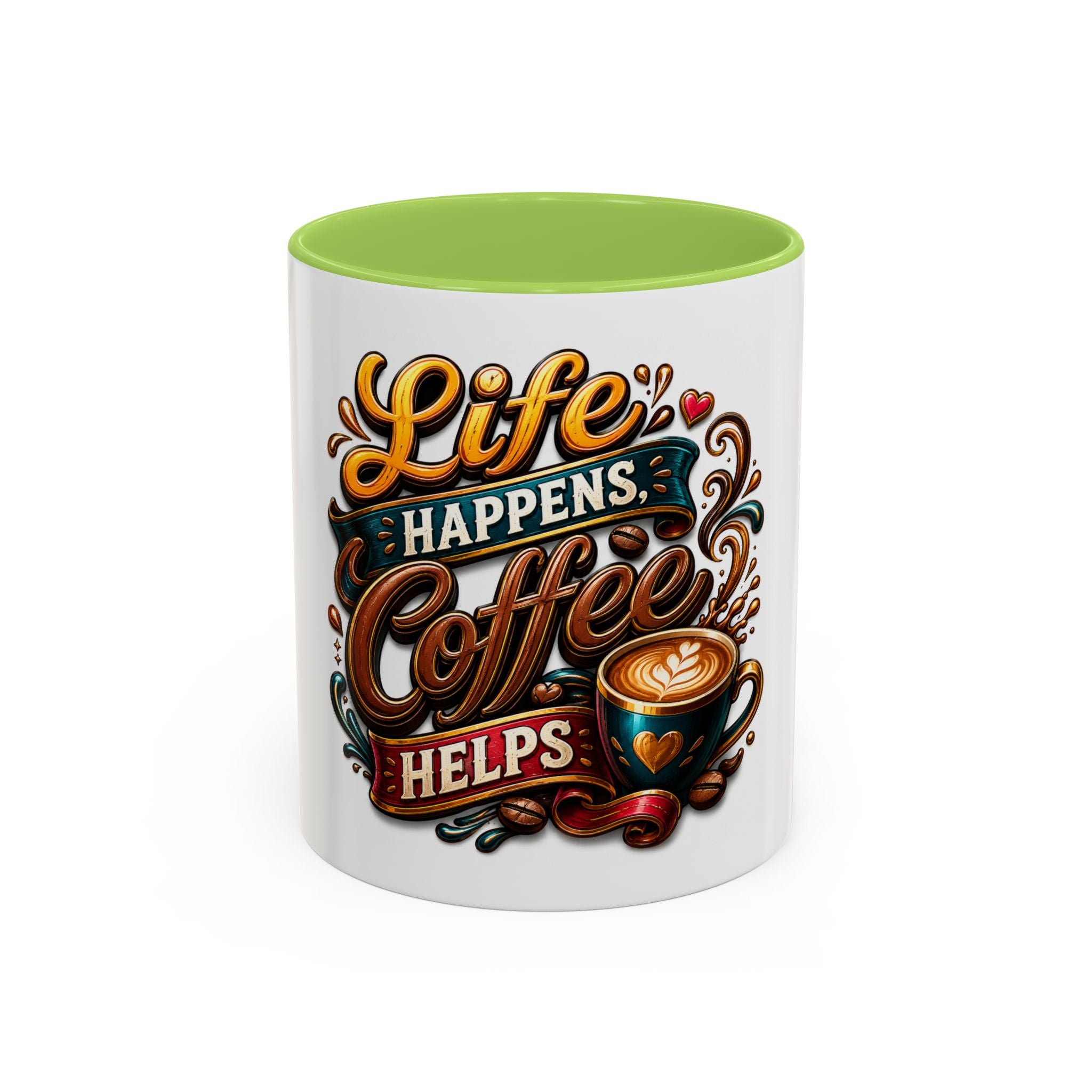 Life Happens Coffee Helps Accent Mug — 11/15oz Ceramic Coffee Cup