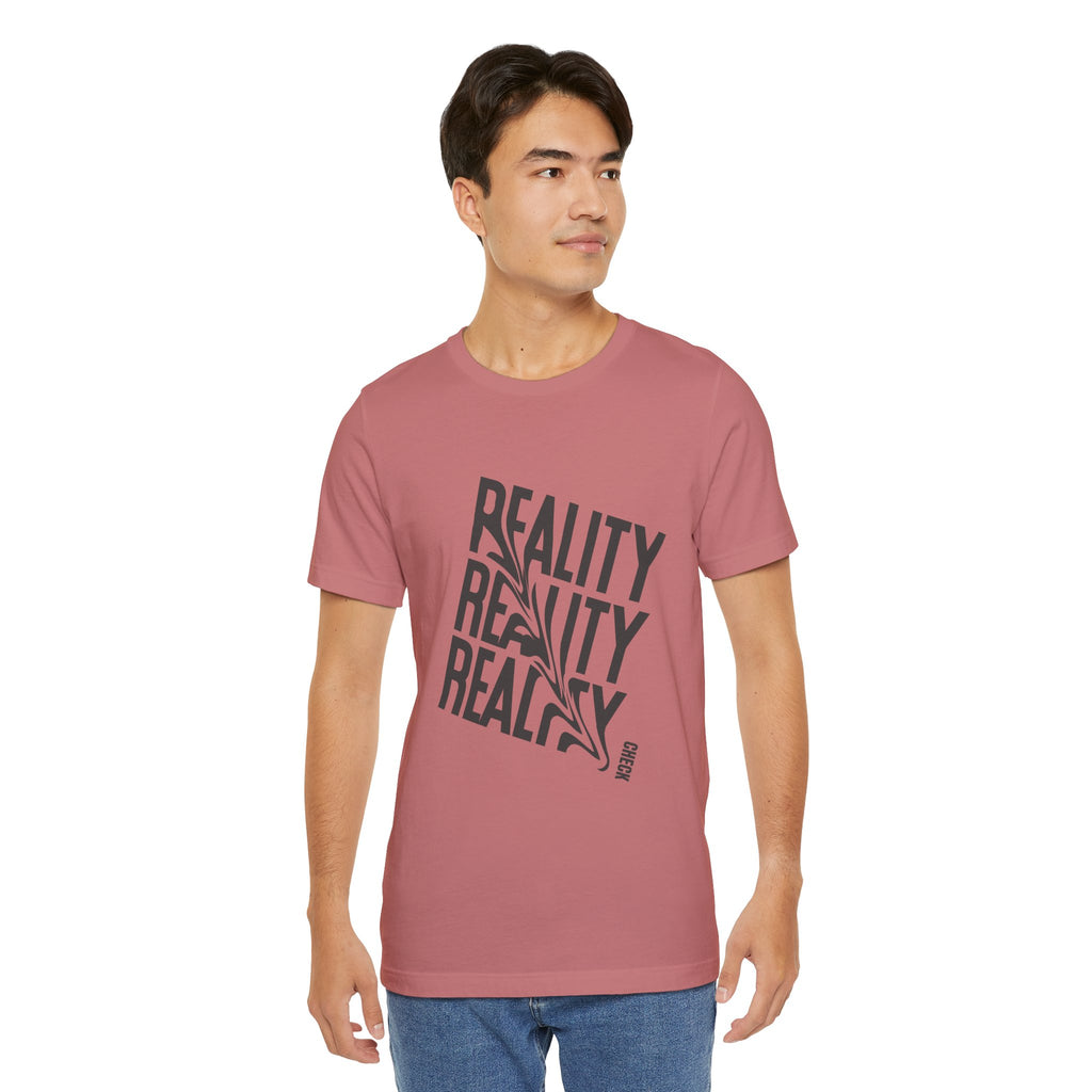 Reality Repeat Tee — Graphic Typography T-Shirt