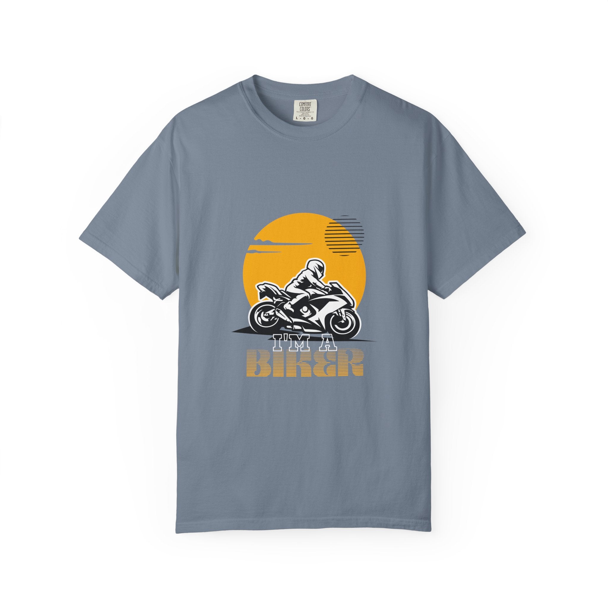 Motorcycle Rider T-Shirt — Retro Sunset Biker Graphic