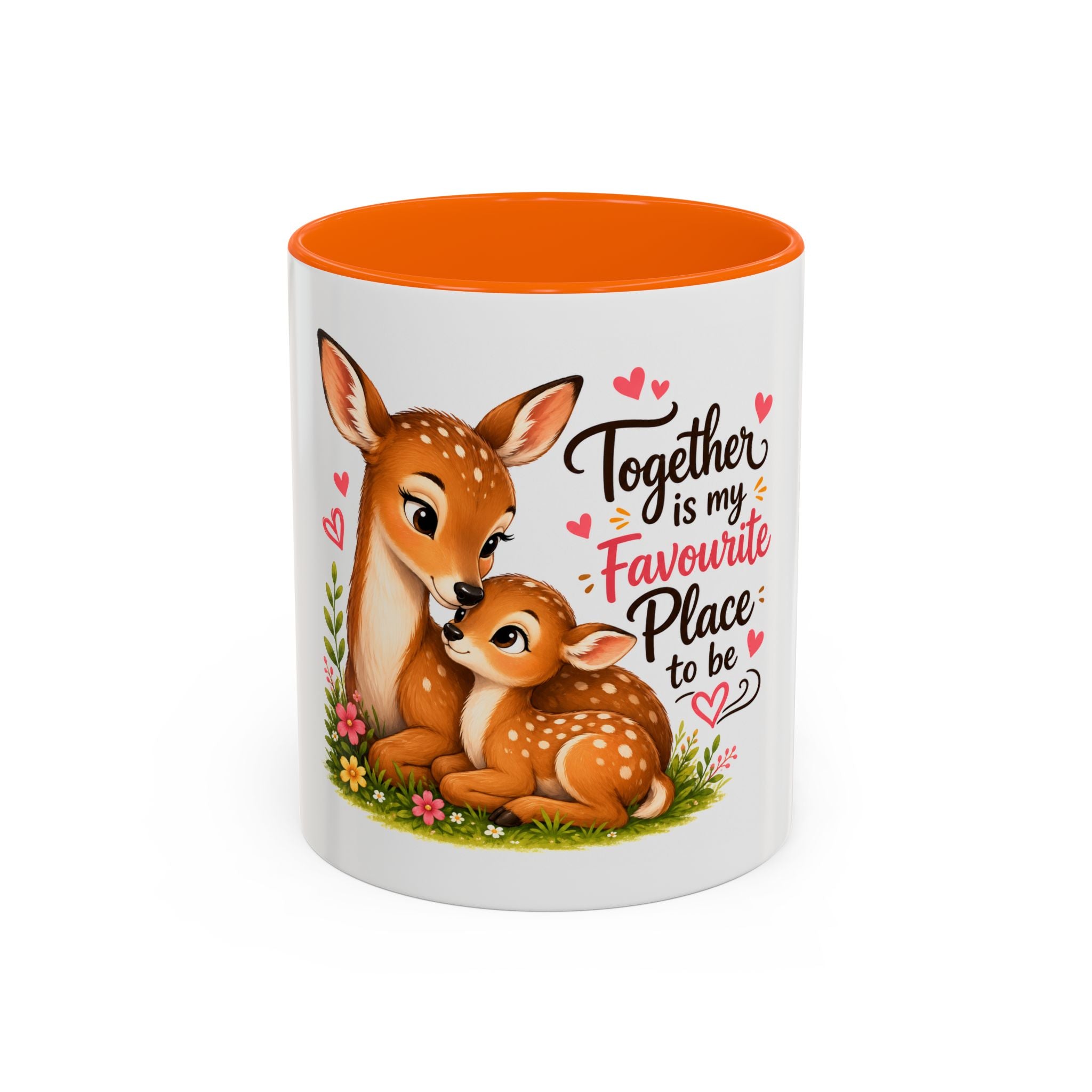 Mother and Baby Deer Accent Coffee Mug — "Together is my Favourite Place to be"