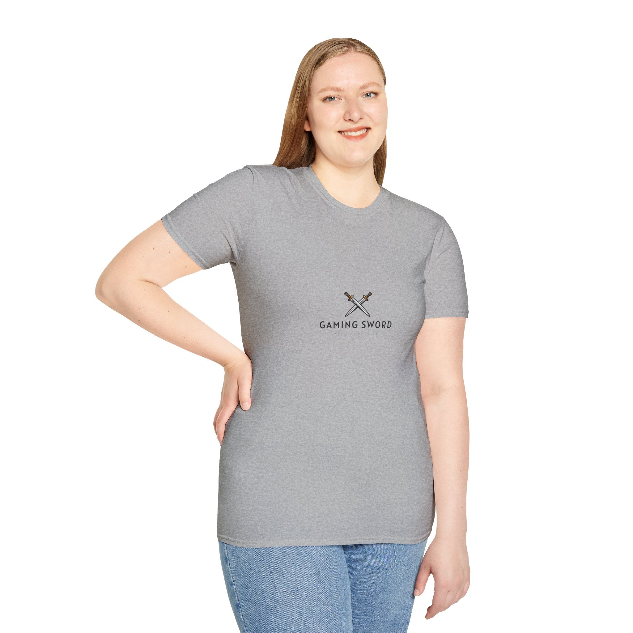 Gaming Sword T‑Shirt — Minimal Crossed Swords Logo Tee