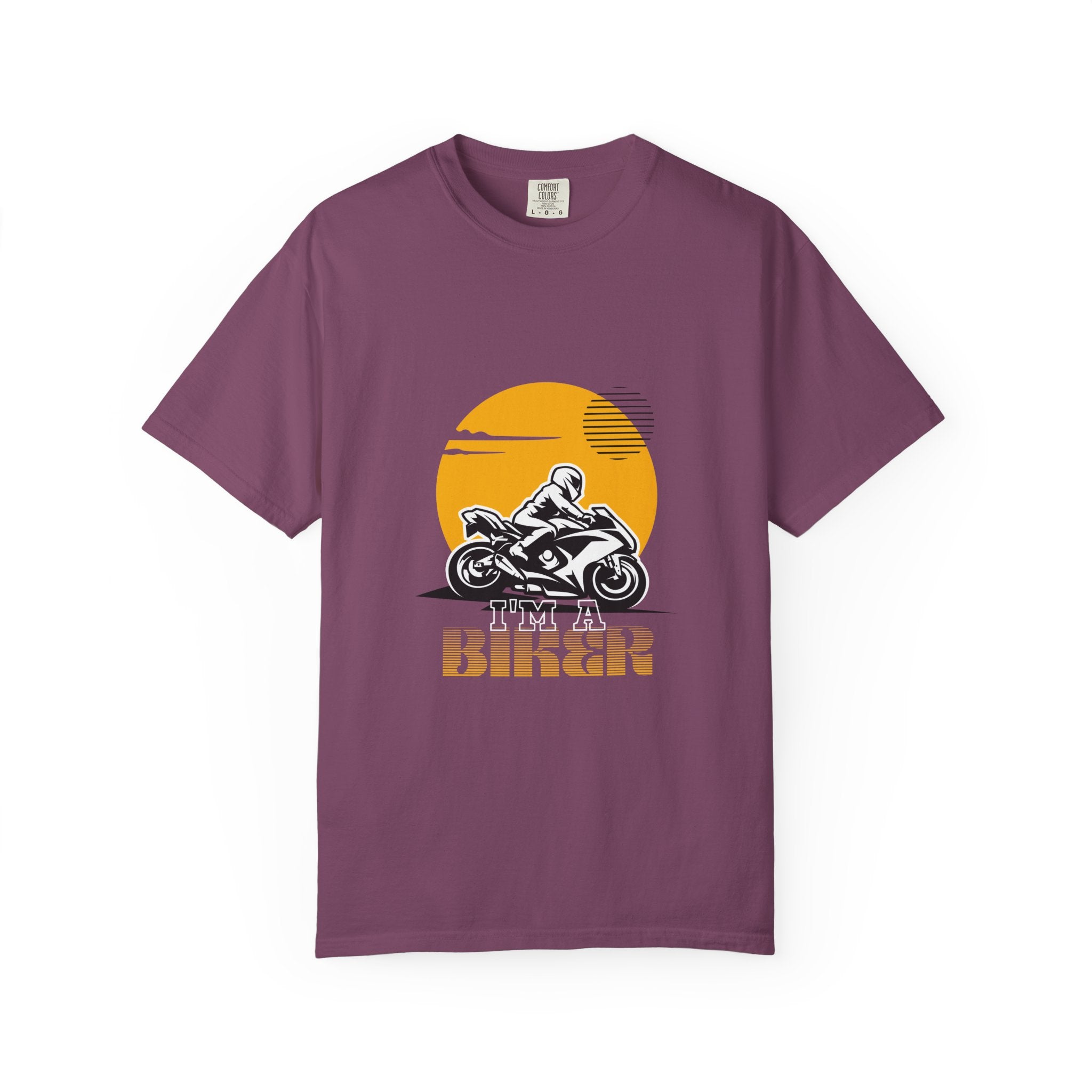 Motorcycle Rider T-Shirt — Retro Sunset Biker Graphic