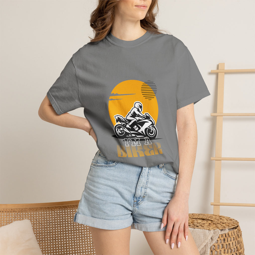 Motorcycle Rider T-Shirt — Retro Sunset Biker Graphic