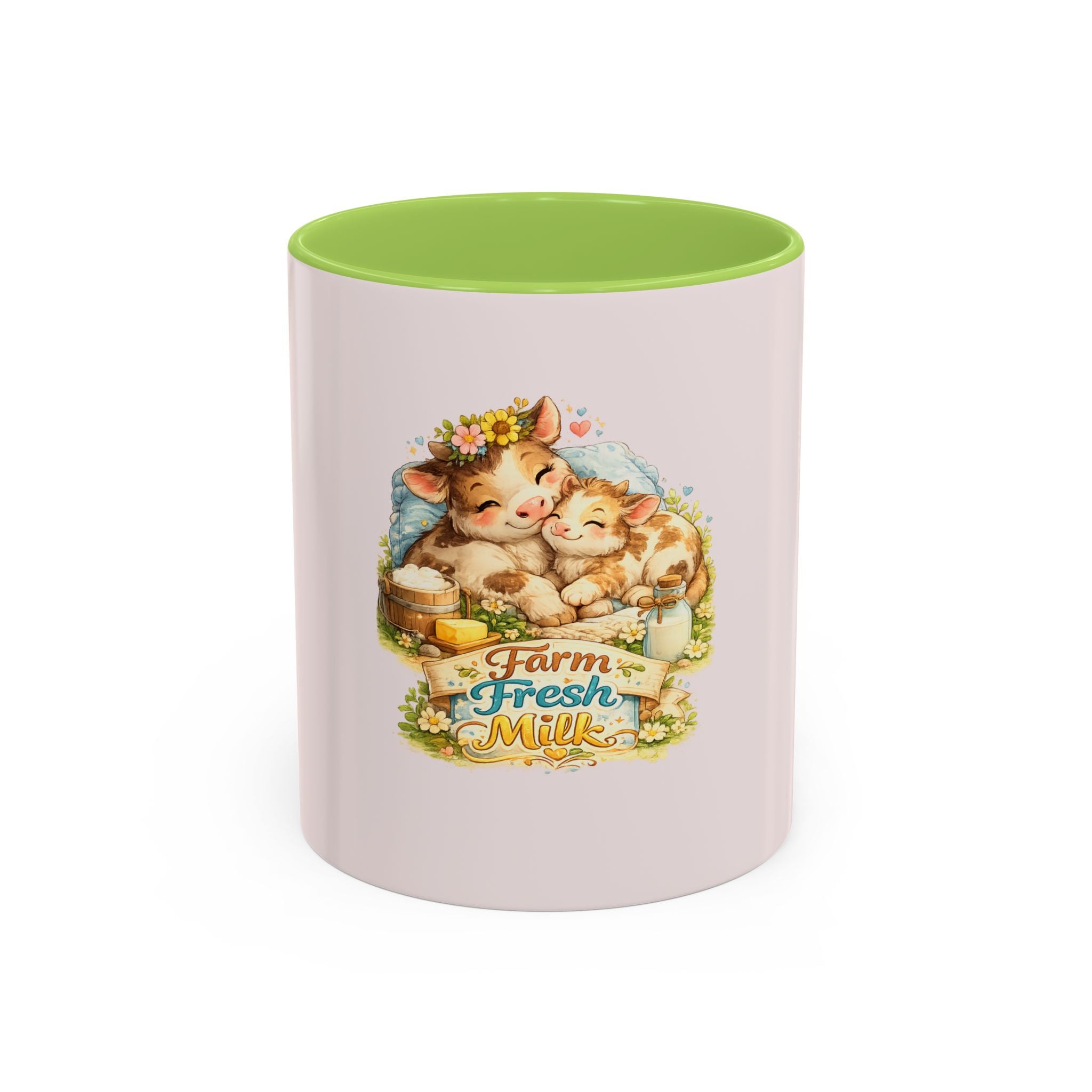 Farm Fresh Milk Coffee Mug — Cute Vintage Kittens Illustration (Accent 11/15oz)