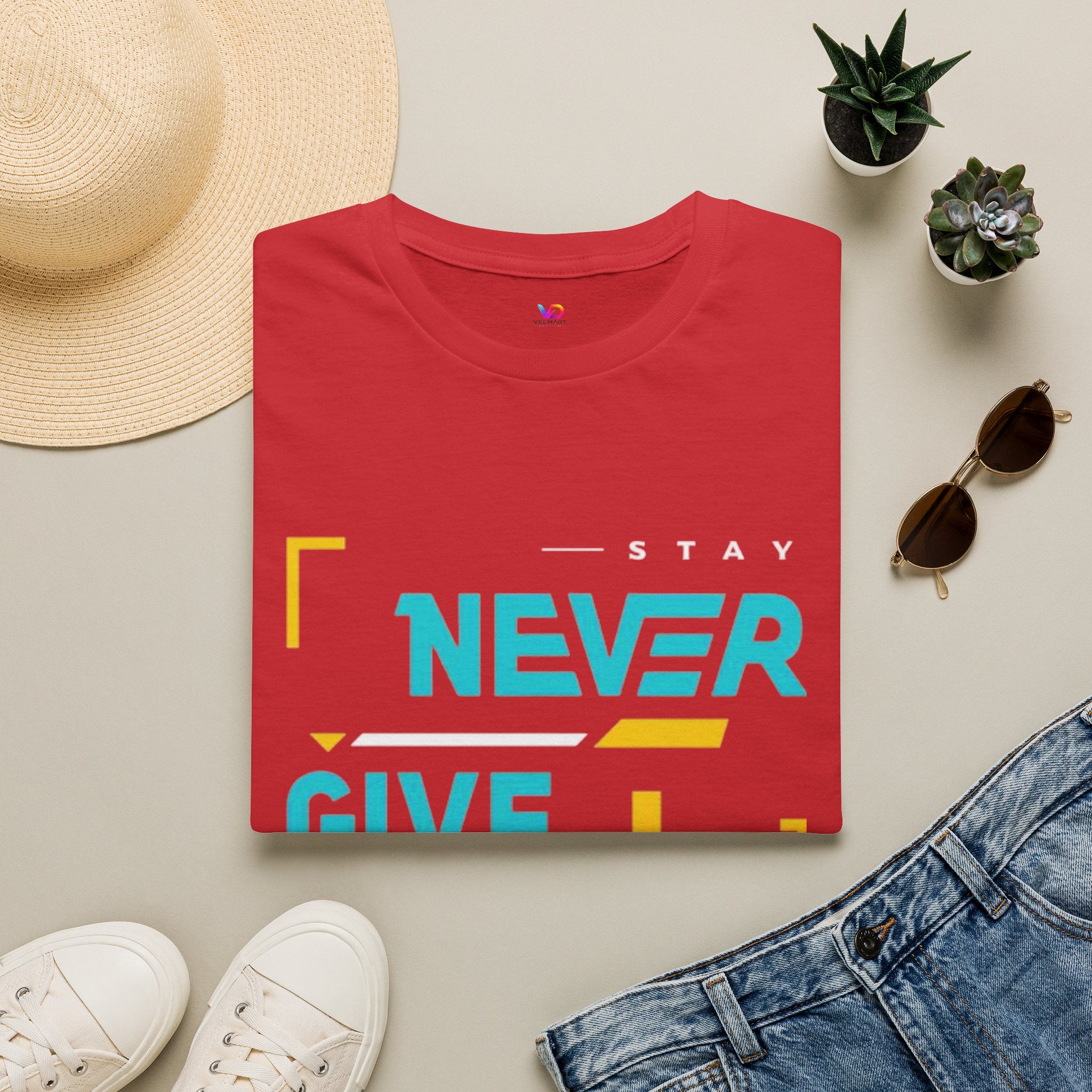 T-Shirt — Stay Never Give Up Motivational Graphic Tee