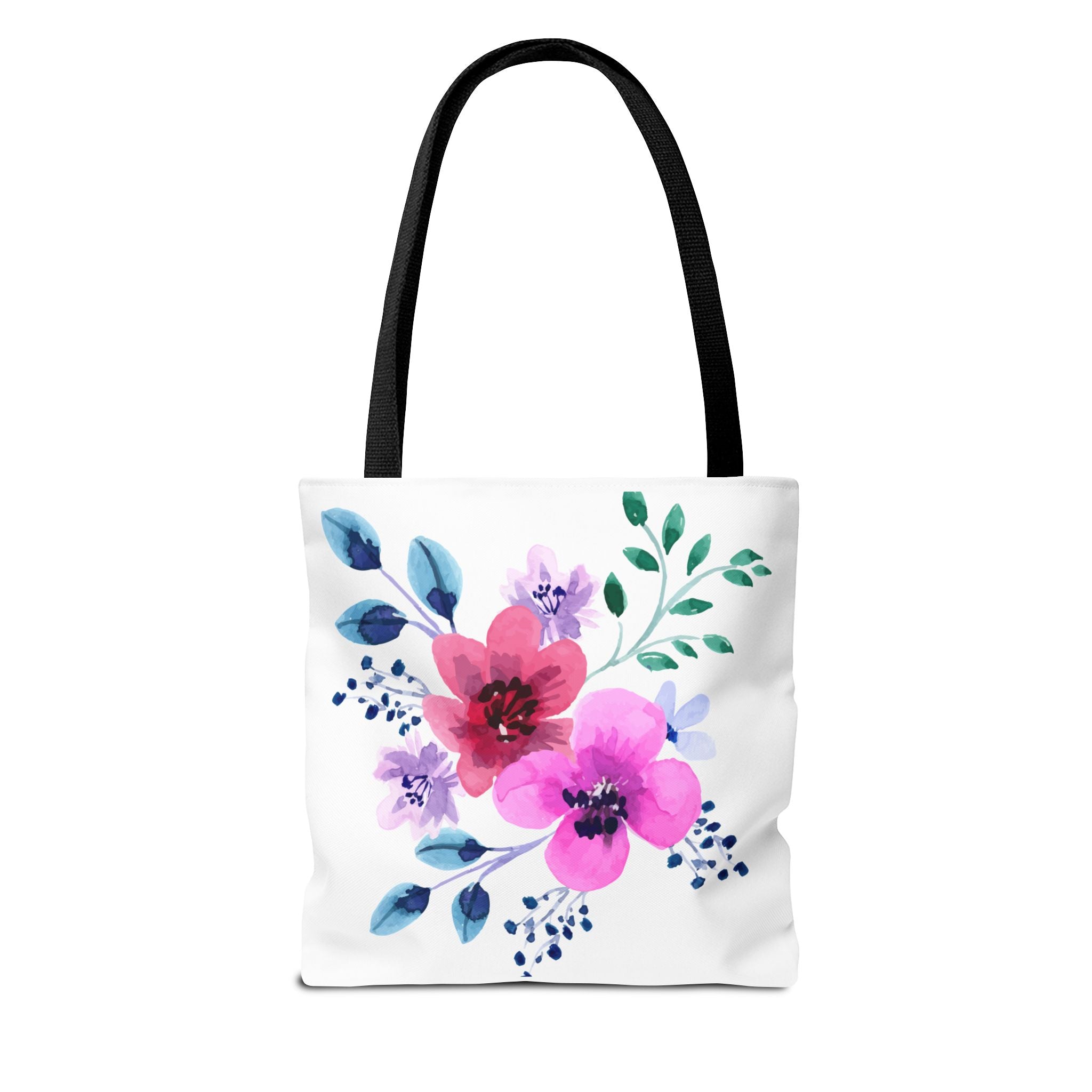 Floral Watercolor Tote Bag — Pink Blossoms All-Over Print