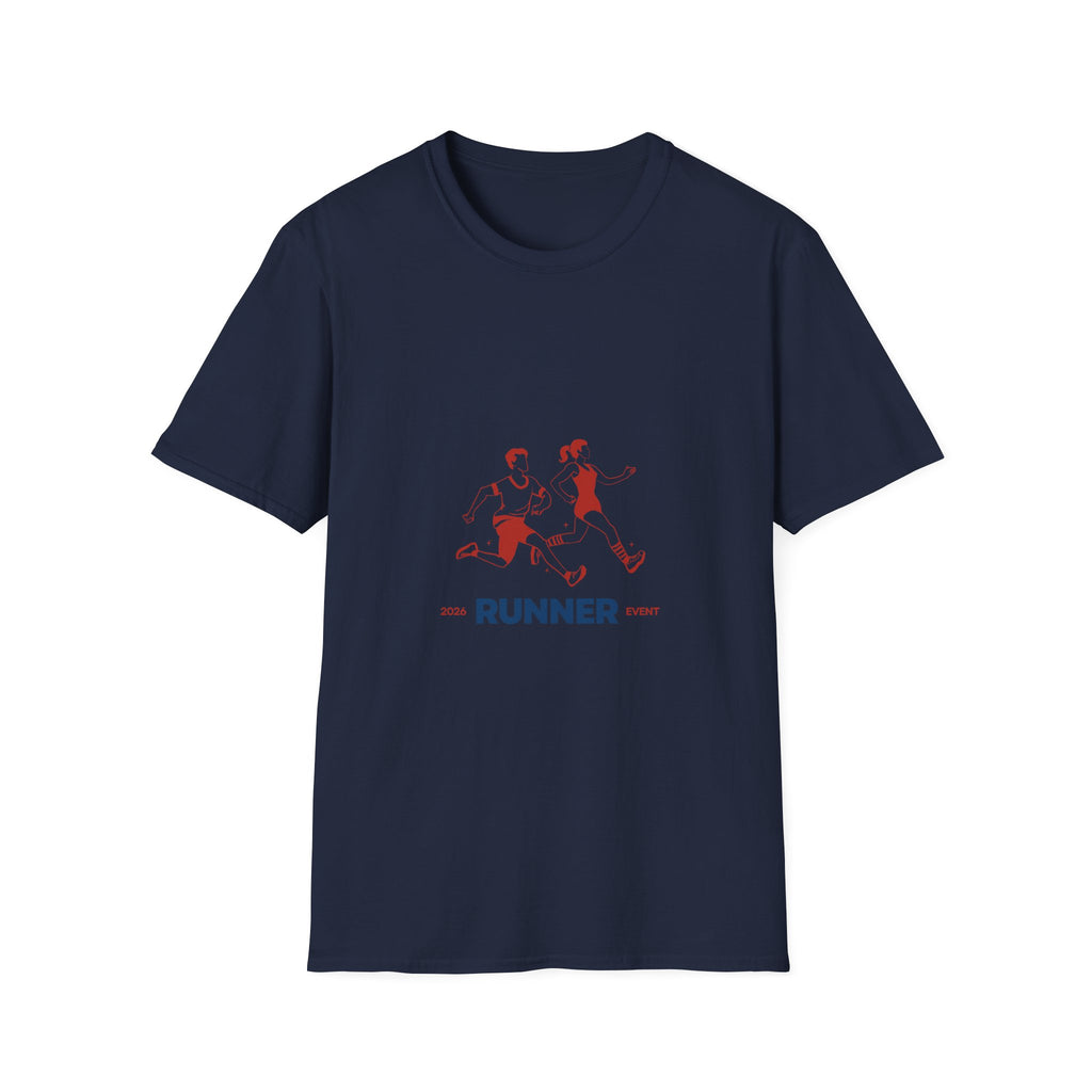 Runner Graphic Tee — Retro Couple Jogging Design