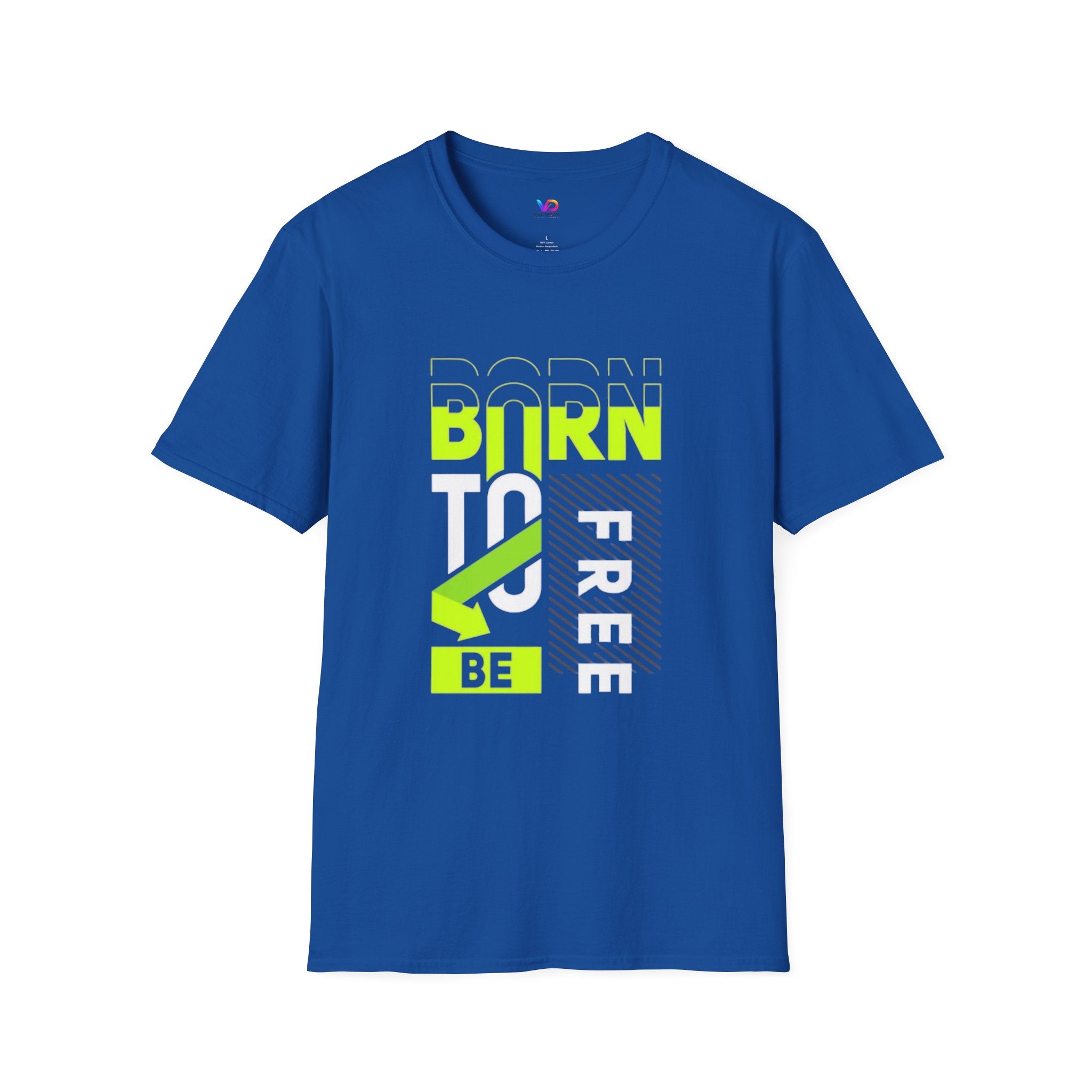 T-Shirt — Born To Be Free Neon Graphic Tee