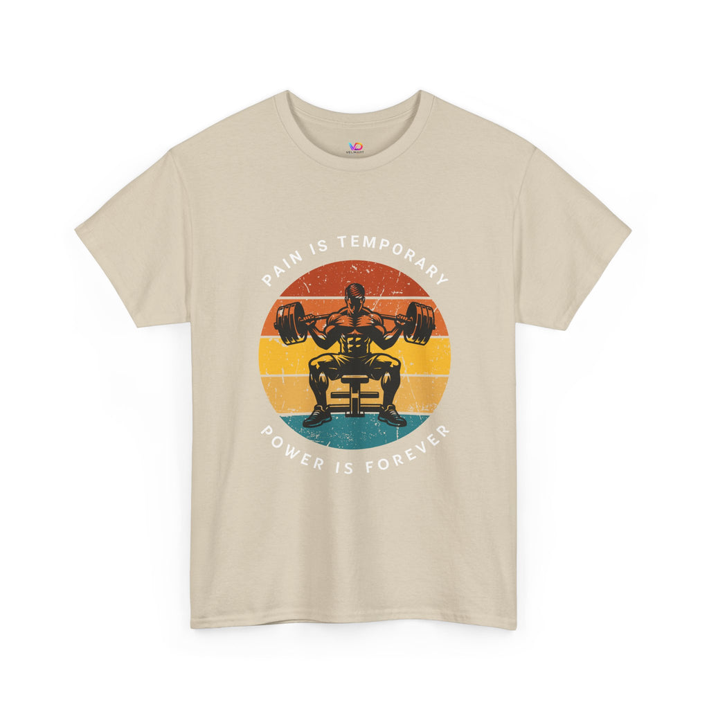 T-shirt d'entraînement – T-shirt de musculation rétro « La douleur est temporaire, la puissance est éternelle »
