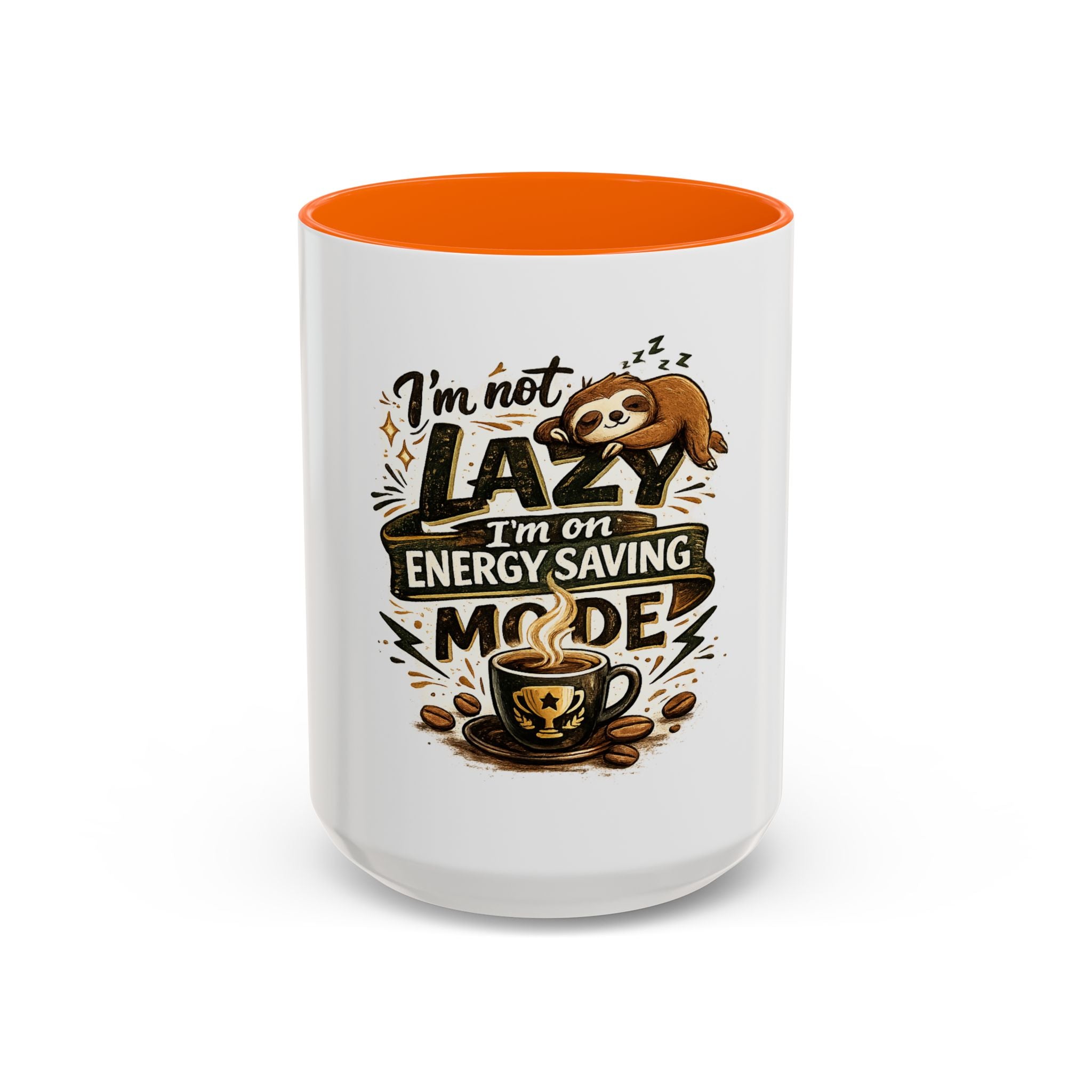 Energy-Saving Mode Coffee Mug — "I'm Not Lazy" Sloth Coffee Cup (11/15oz)
