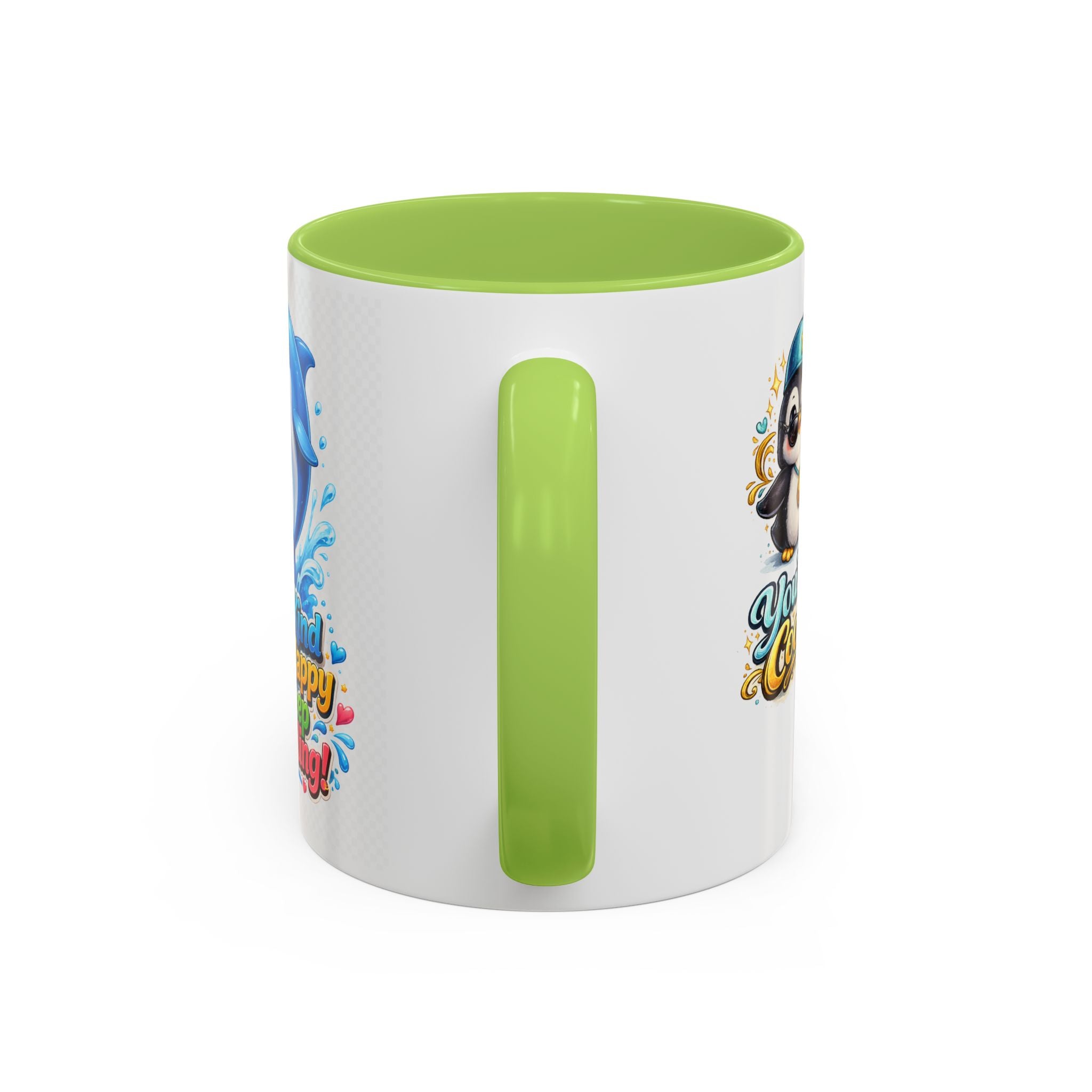 Be Kind Be Happy Keep Smiling Dolphin Accent Coffee Mug