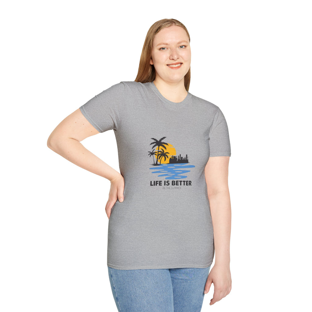 Sunset Beach T-Shirt — "Life Is Better" Palm Tree Graphic