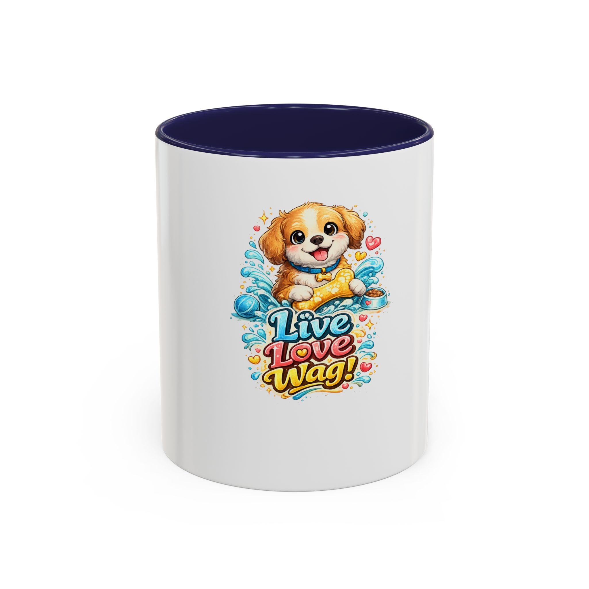 Live Love Wag! Dog Lover Accent Coffee Mug
