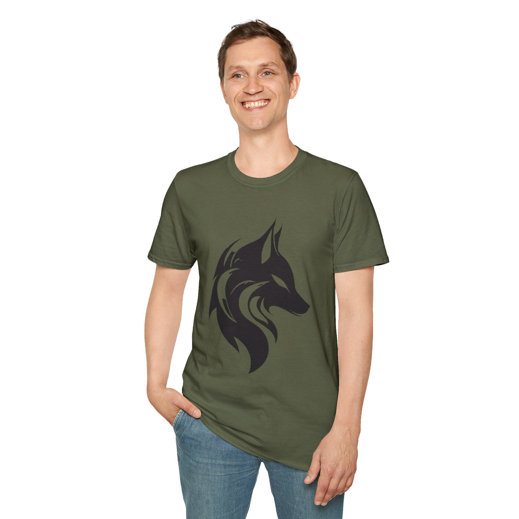 Wolf Silhouette T-Shirt — Tribal Black Wolf Graphic Tee