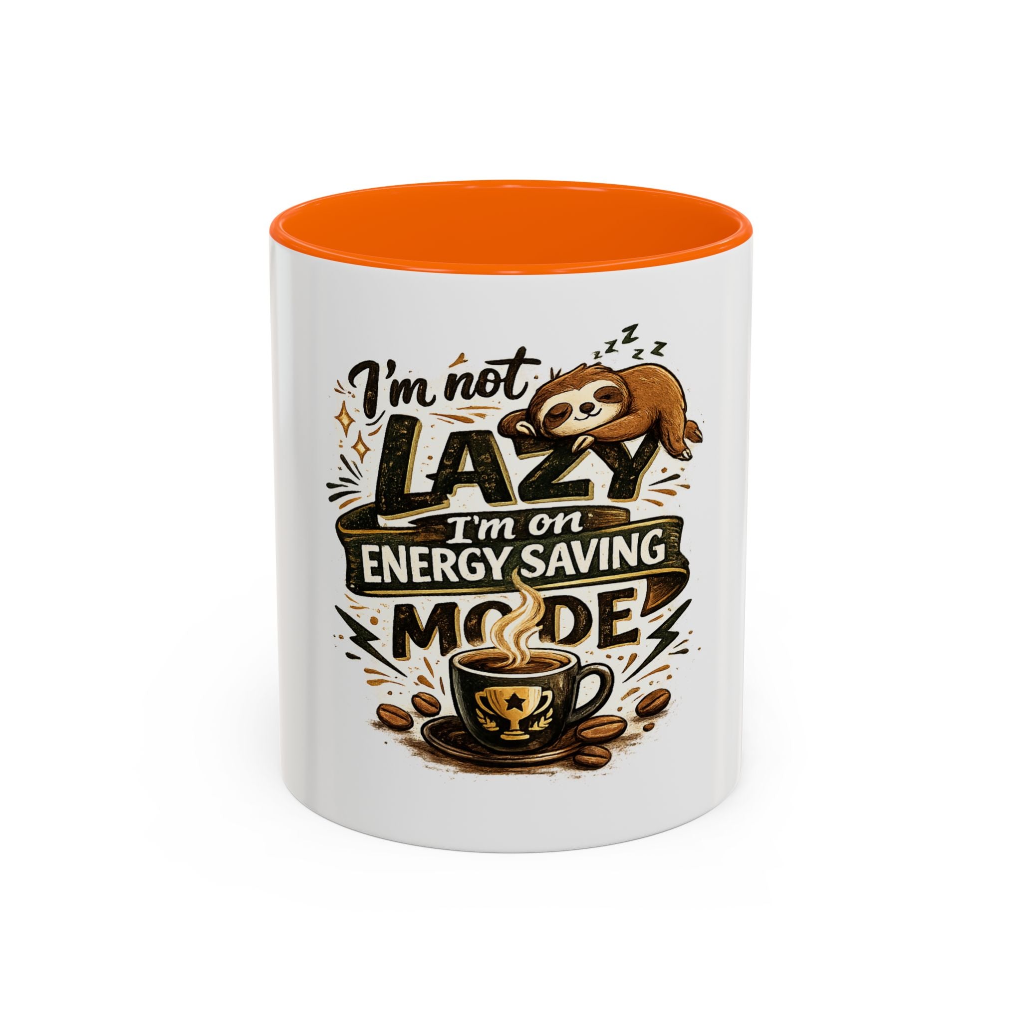 Energy-Saving Mode Coffee Mug — "I'm Not Lazy" Sloth Coffee Cup (11/15oz)