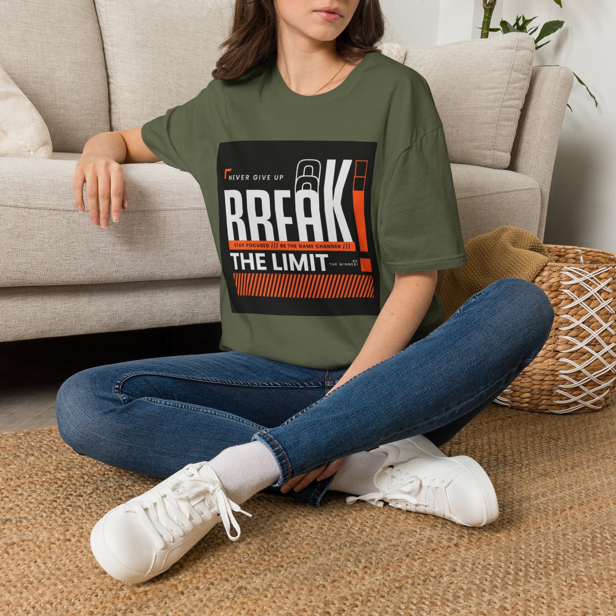 Break the Limit T-Shirt — “Never Give Up, Break” Motivational Graphic Tee