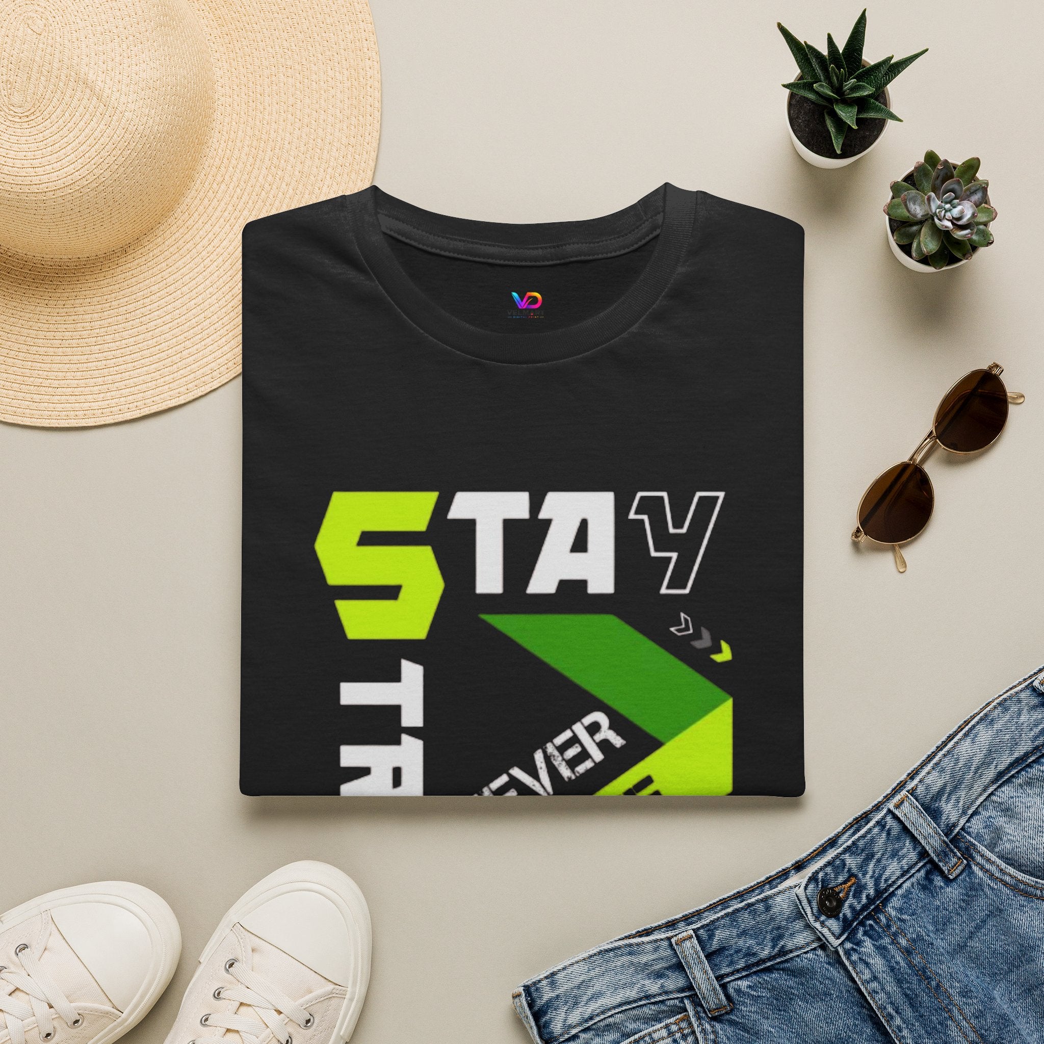Stay Strong Graphic Tee — "Never Give Up" Motivational T-Shirt