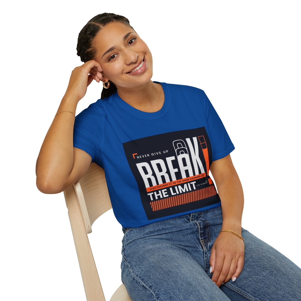 Break the Limit T-Shirt — “Never Give Up, Break” Motivational Graphic Tee