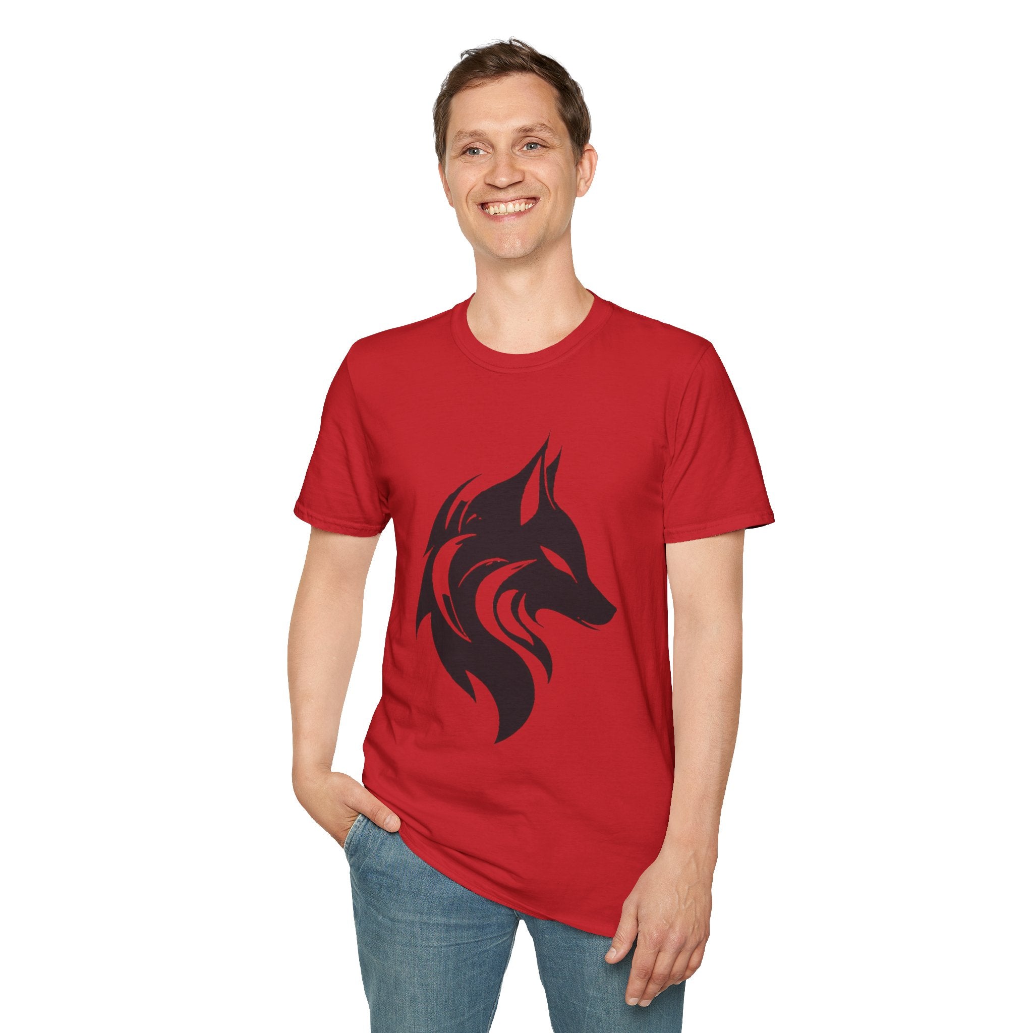 Wolf Silhouette T-Shirt — Tribal Black Wolf Graphic Tee