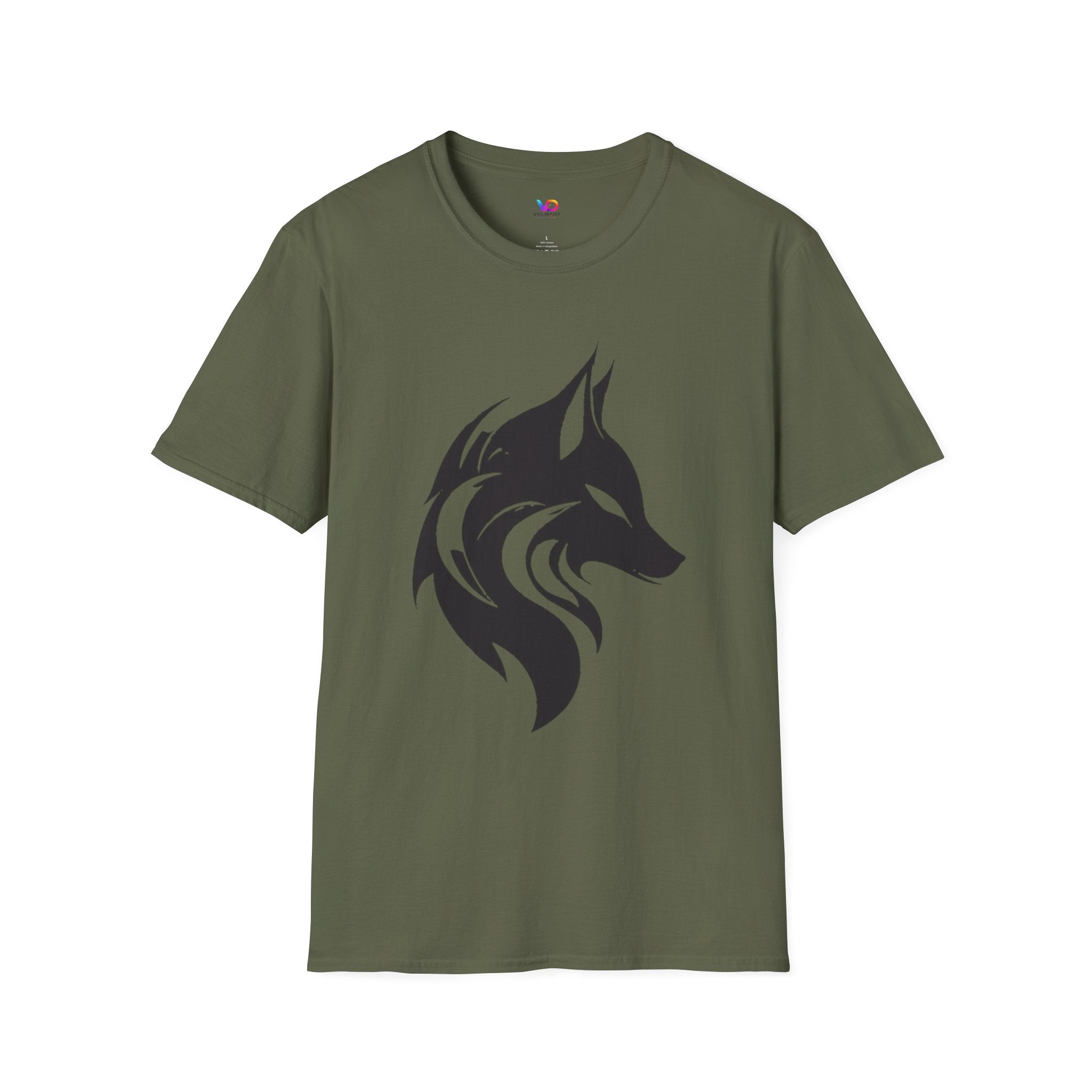 Wolf Silhouette T-Shirt — Tribal Black Wolf Graphic Tee