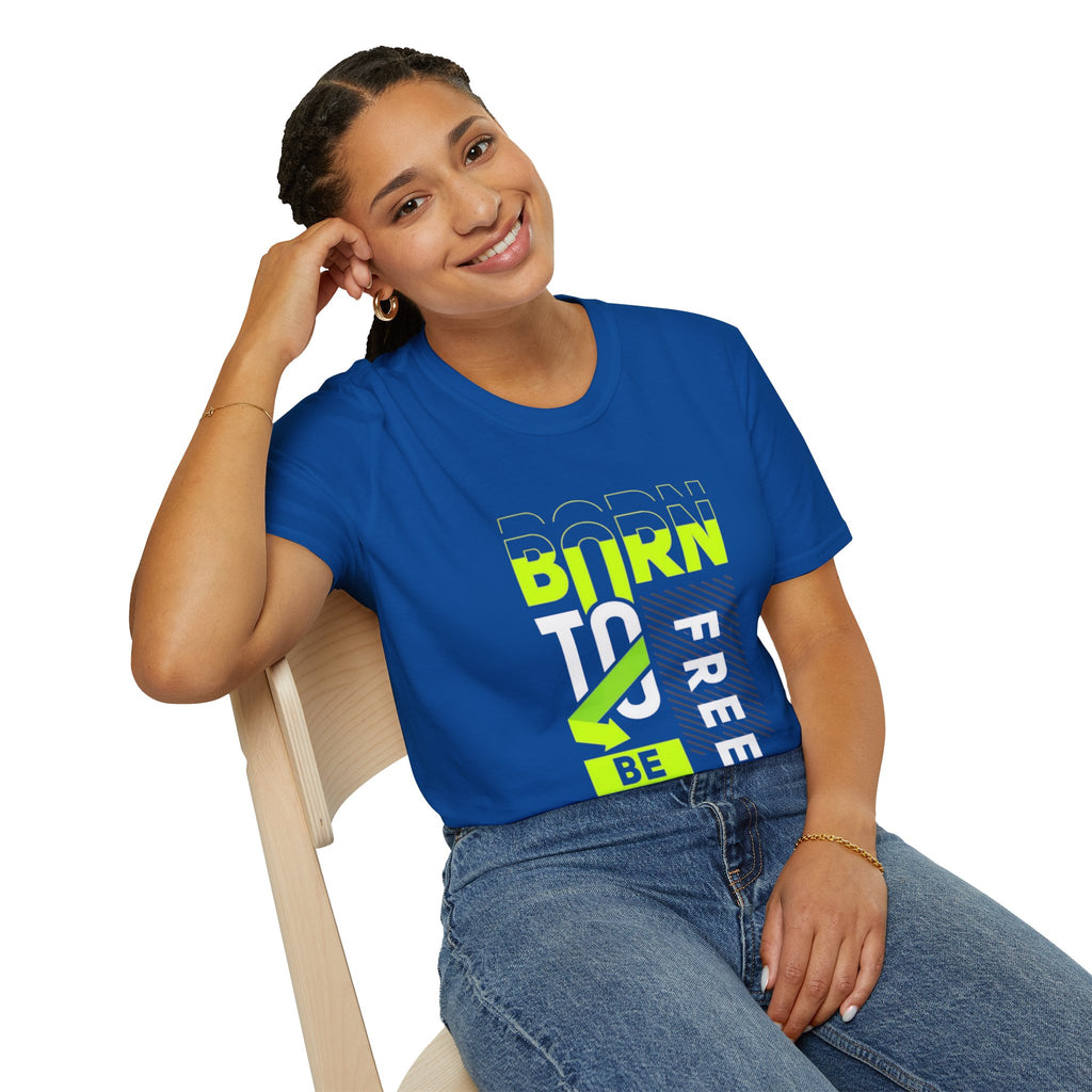 T-Shirt — Born To Be Free Neon Graphic Tee