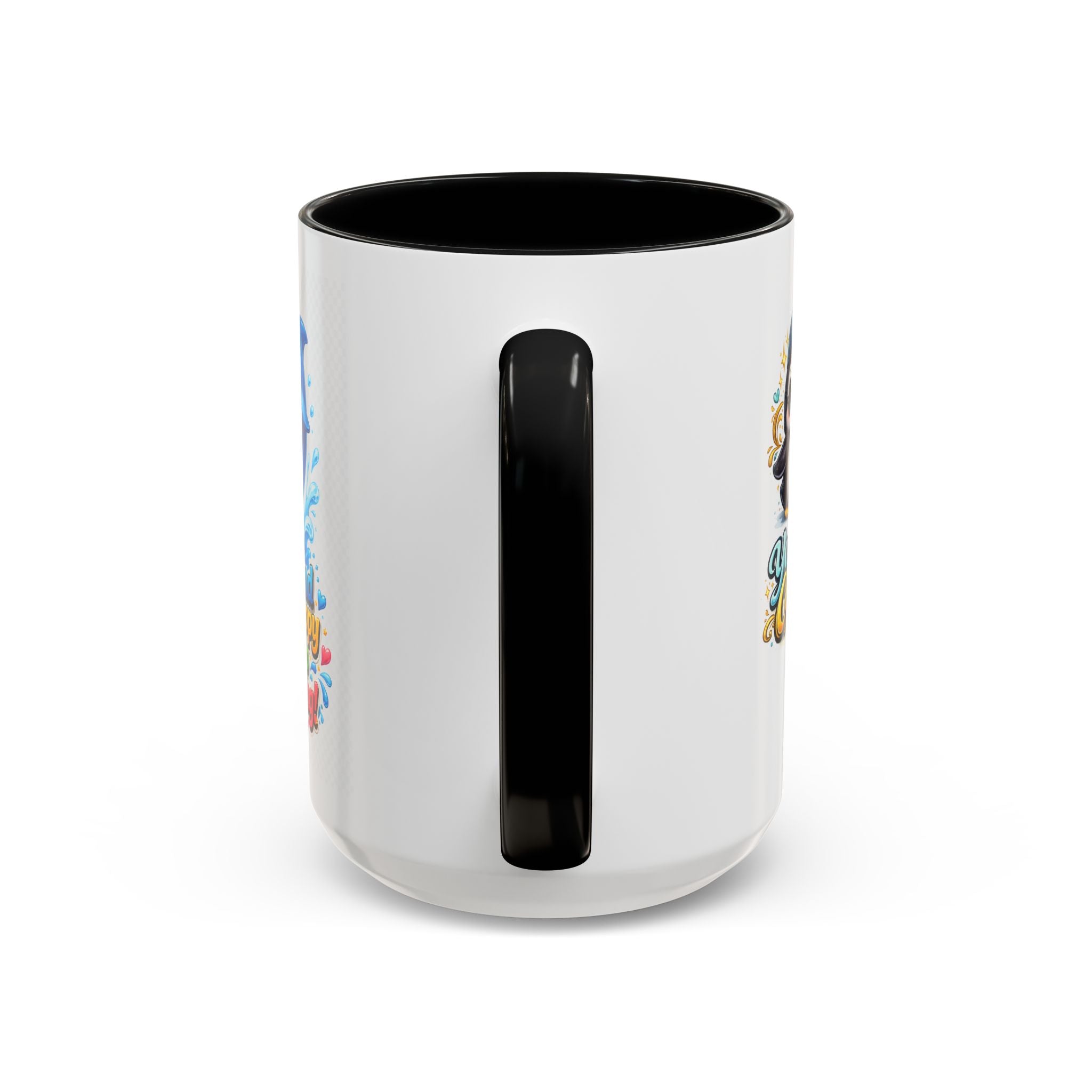 Be Kind Be Happy Keep Smiling Dolphin Accent Coffee Mug