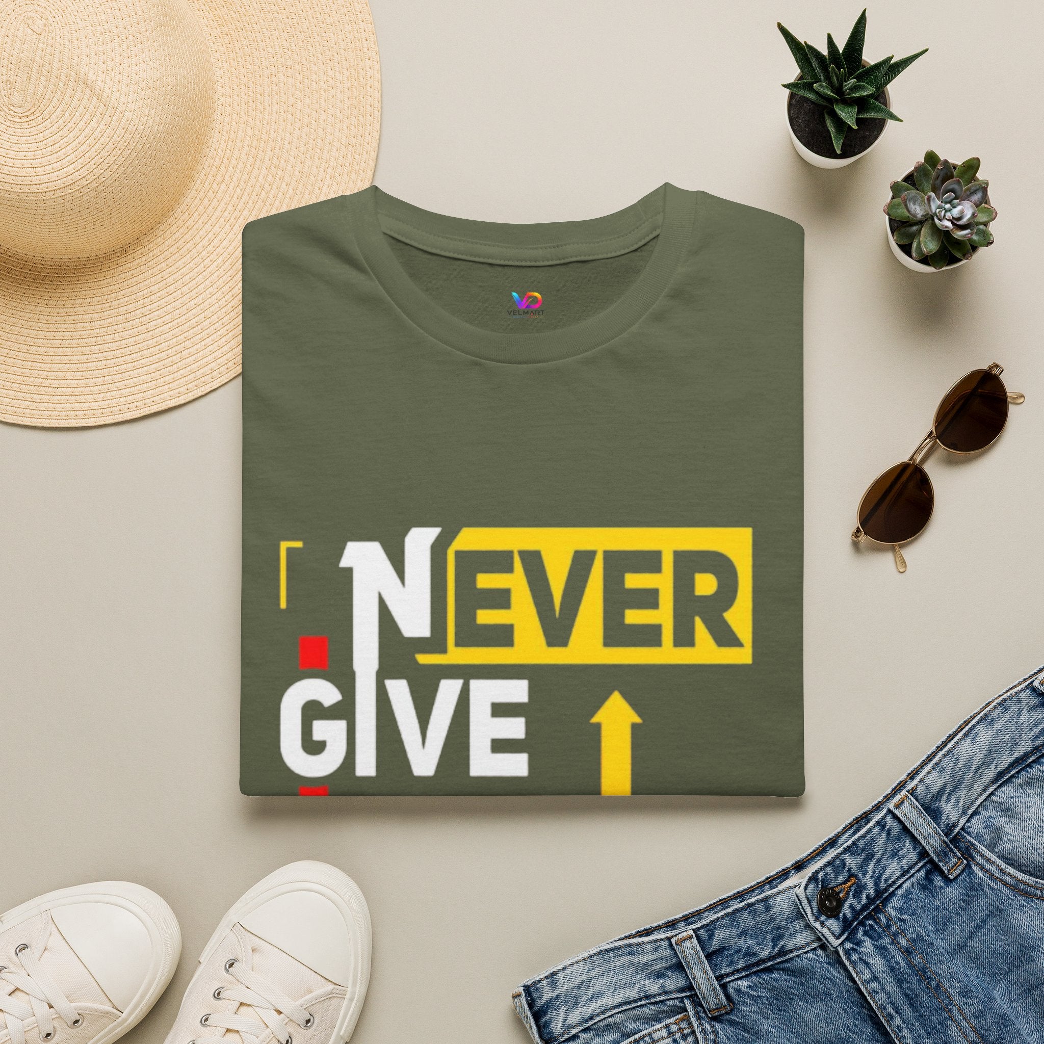 Never Give Up T-Shirt — Motivational Graphic Tee