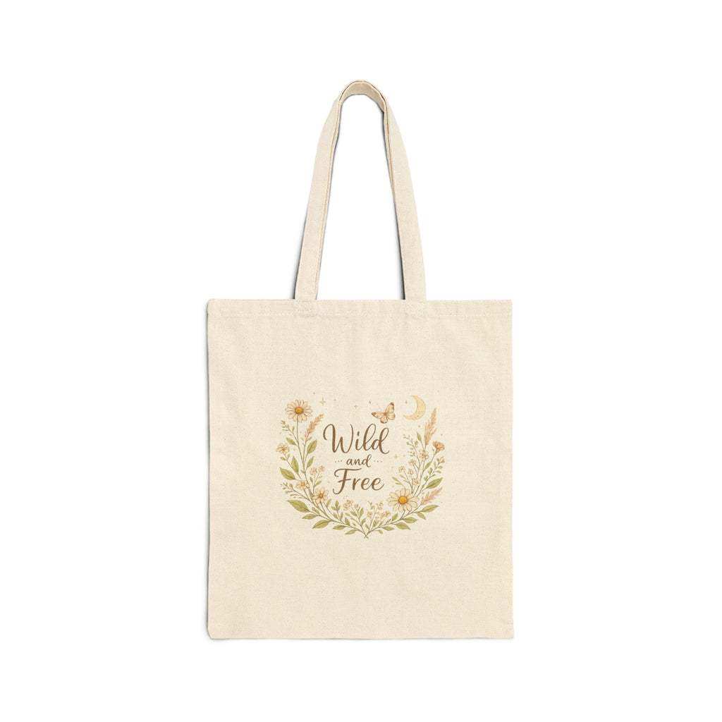 Wild and Free Floral Canvas Tote Bag