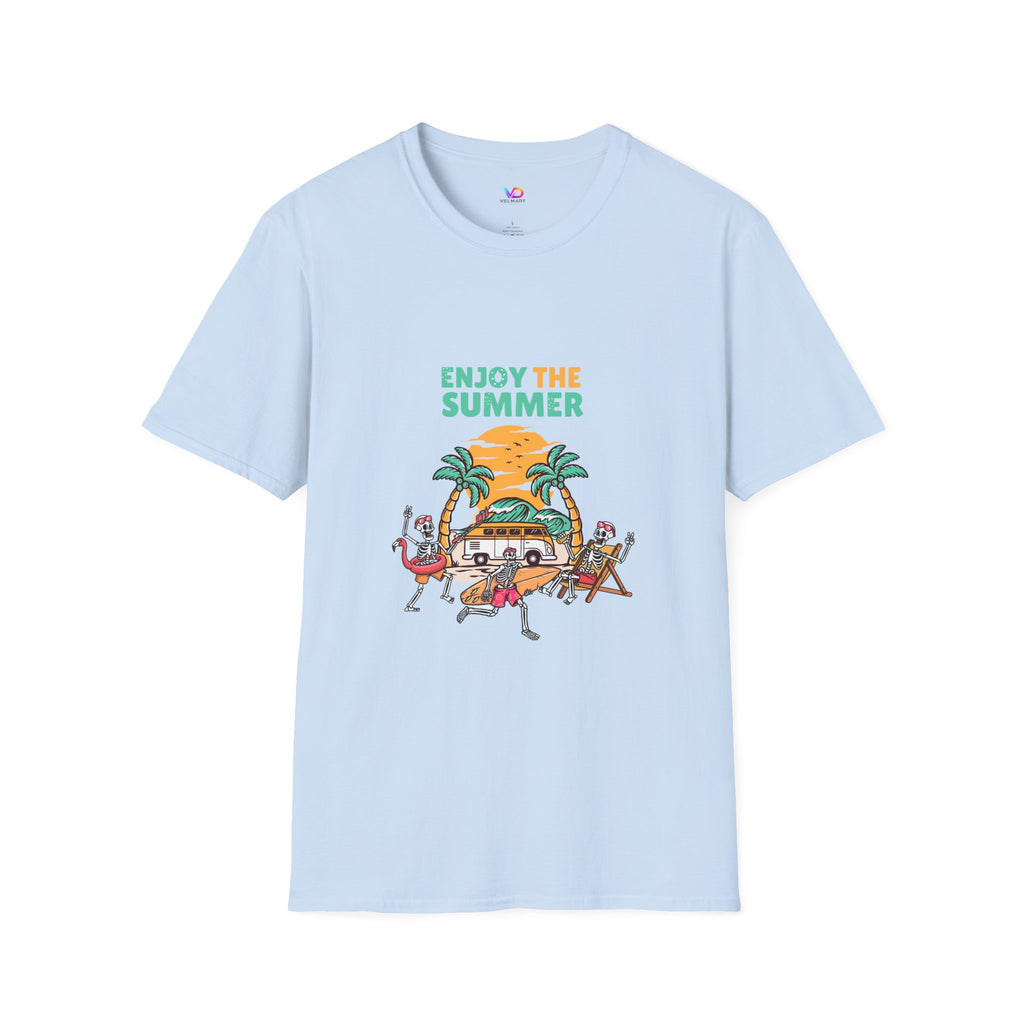 Summer Beach T-Shirt — "Enjoy The Summer" Palm Tree Surf Graphic