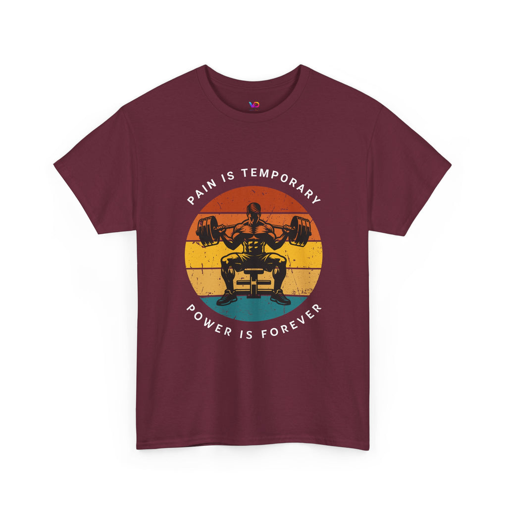 T-shirt d'entraînement – T-shirt de musculation rétro « La douleur est temporaire, la puissance est éternelle »