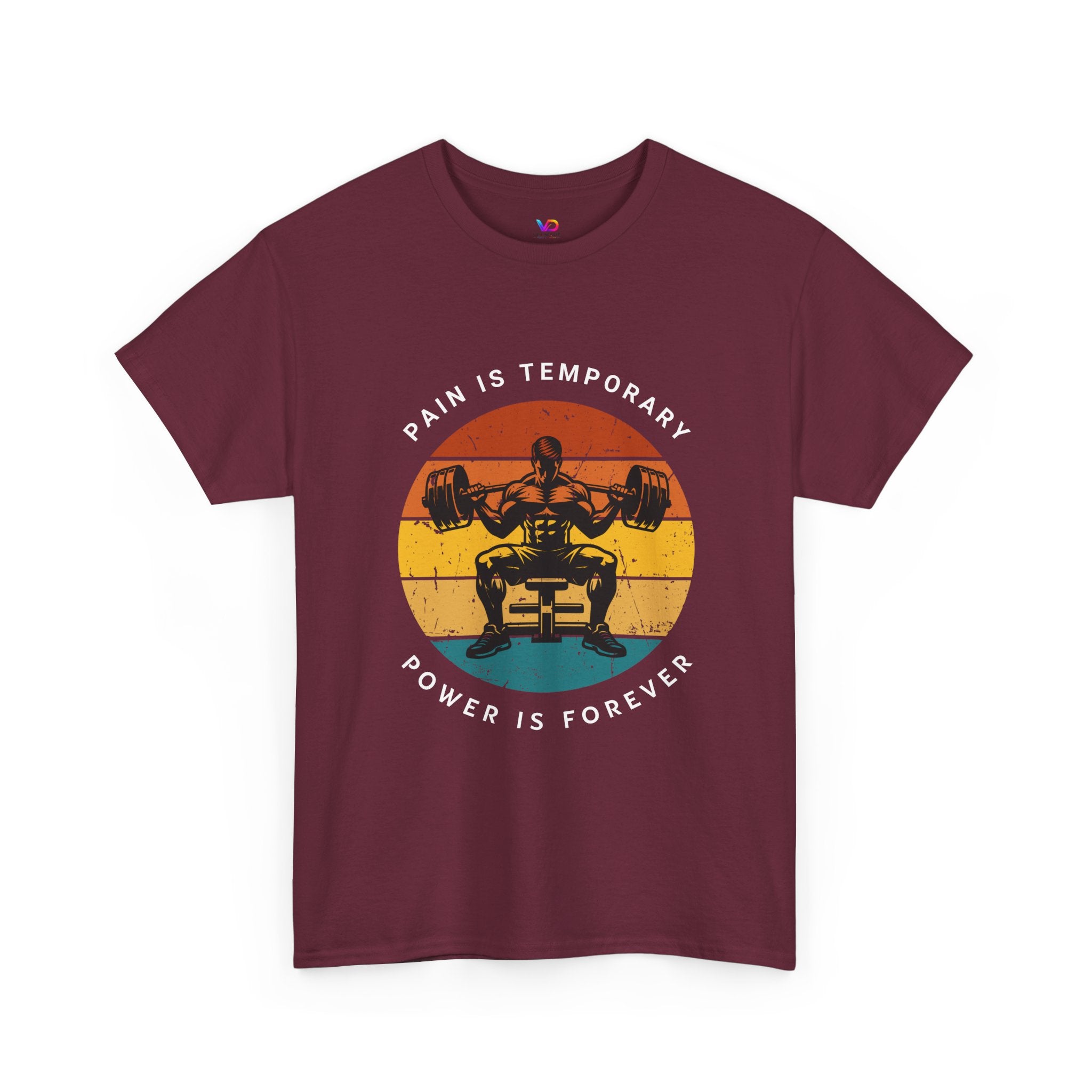 T-shirt d'entraînement – T-shirt de musculation rétro « La douleur est temporaire, la puissance est éternelle »