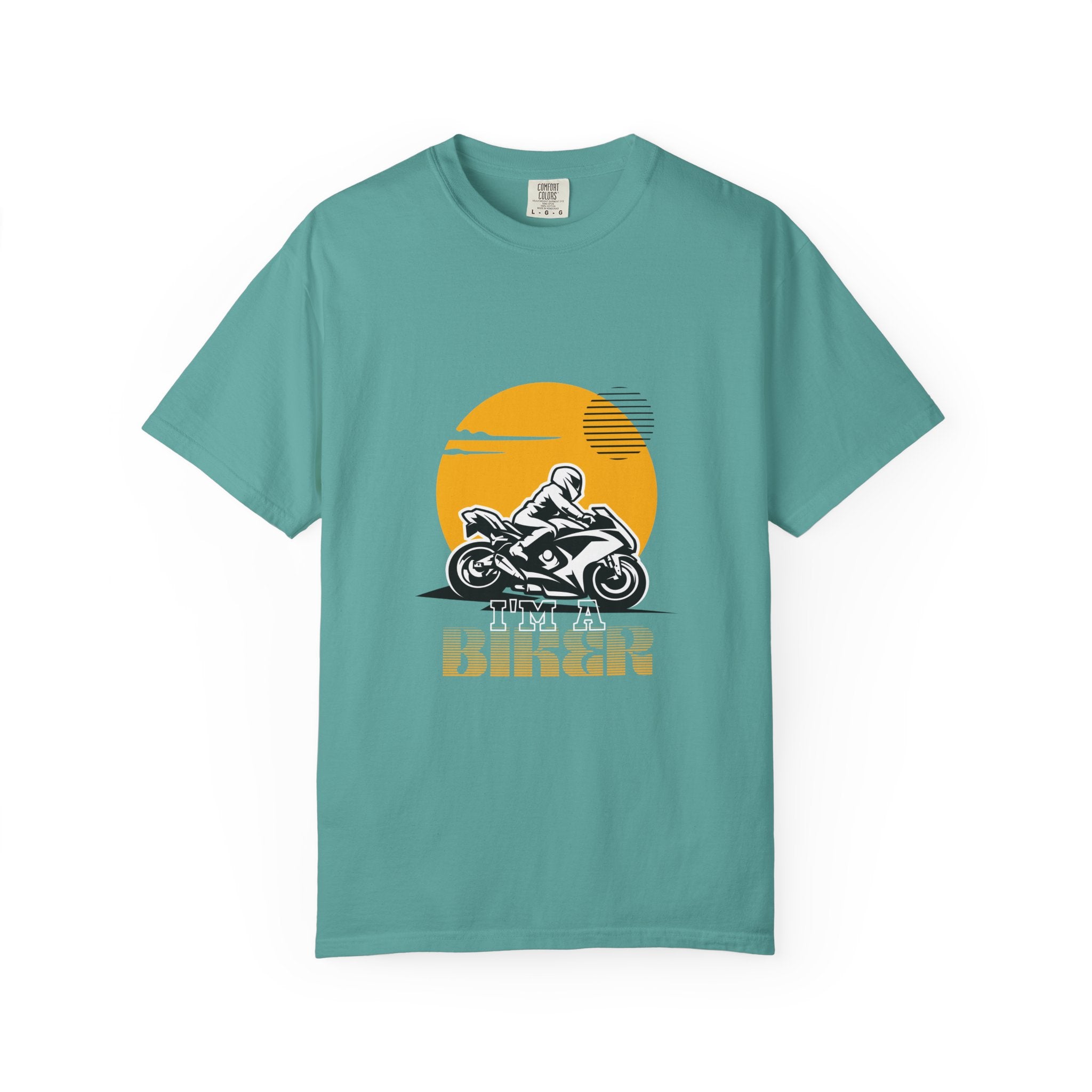 Motorcycle Rider T-Shirt — Retro Sunset Biker Graphic