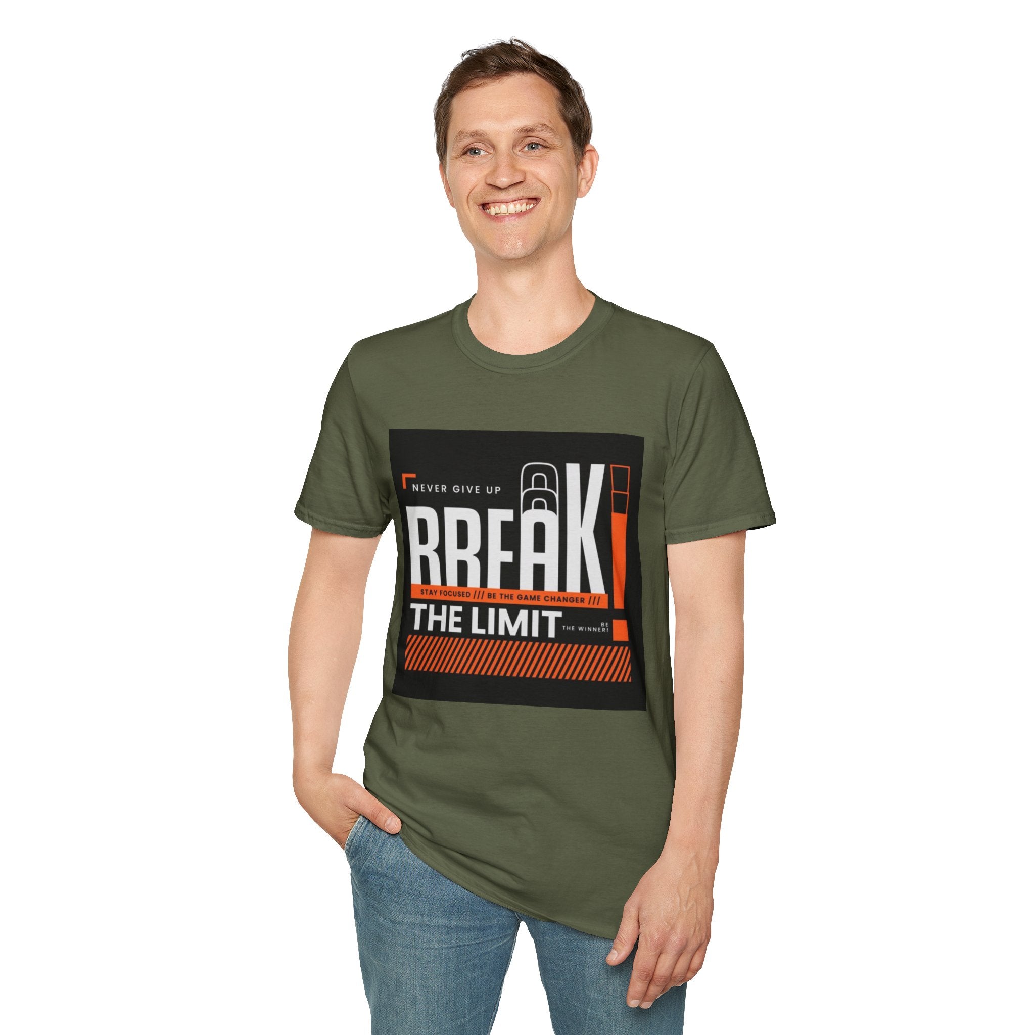 Break the Limit T-Shirt — “Never Give Up, Break” Motivational Graphic Tee