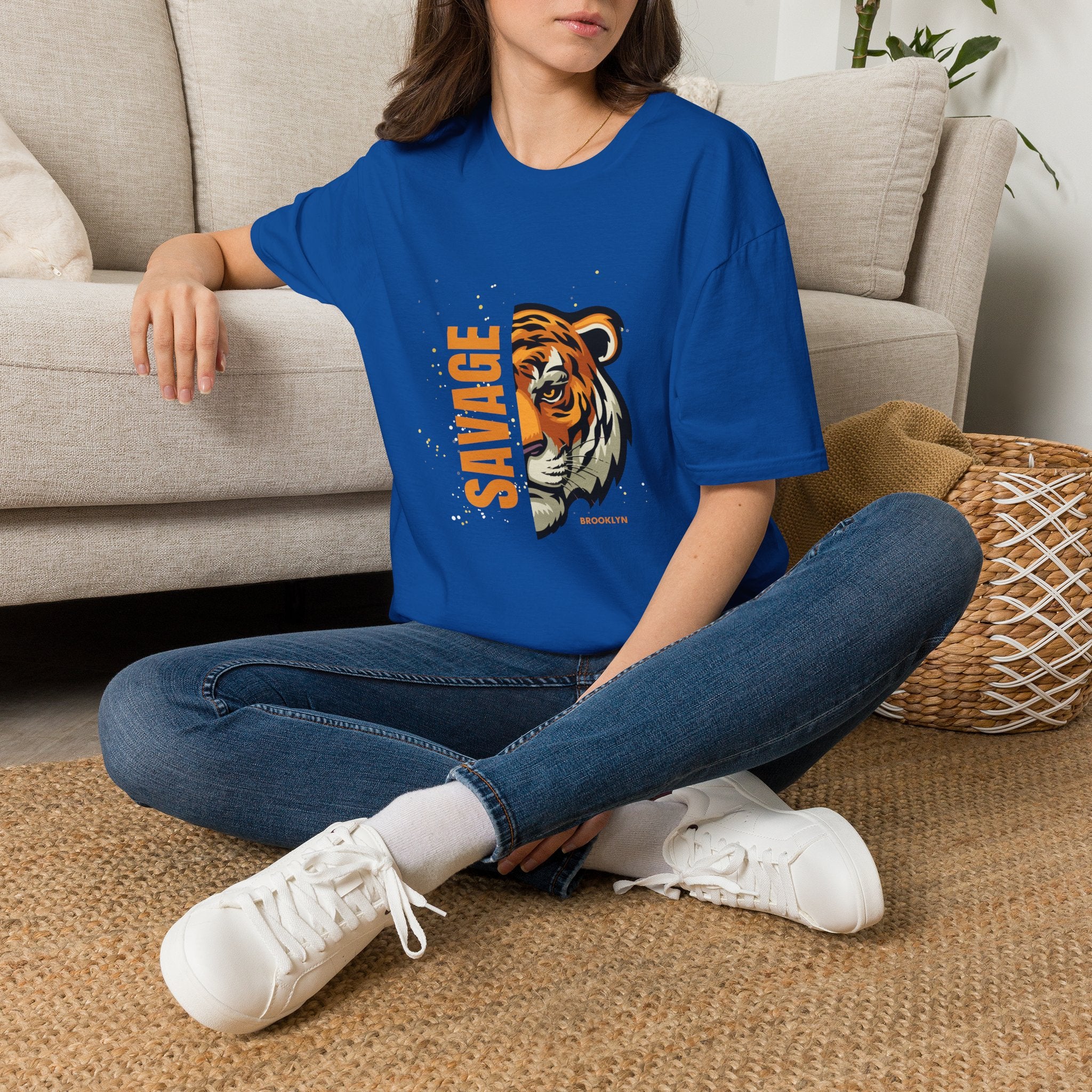 T-shirt graphique tigre sauvage — T-shirt vintage audacieux à tête de tigre