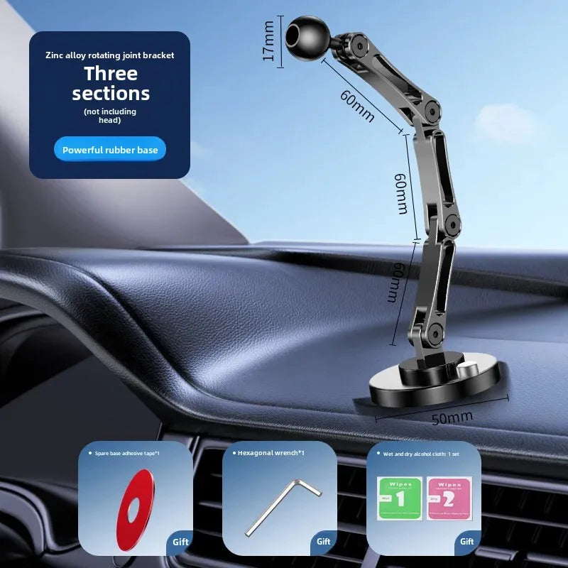 Car Bracket base 17mm ball head base 360-degree rotating adhesive type with different Chuck mobile phone holder