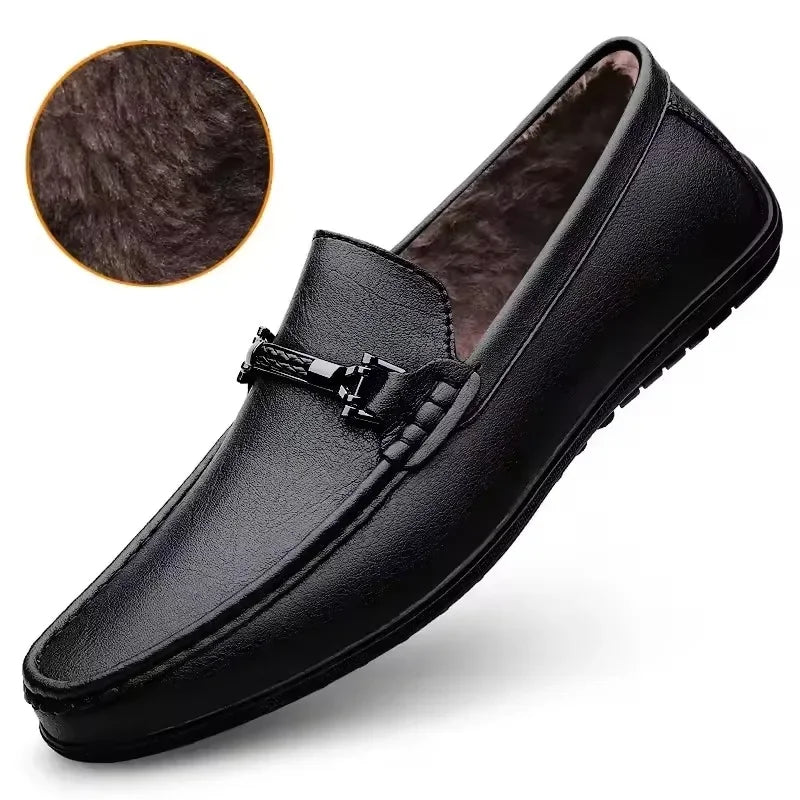 Mens Genuine Leather Shoes Handmade Driving Flats Shoes Dress Business Casual Slip-on Shoes All-Match breathable Loafers mo-2231