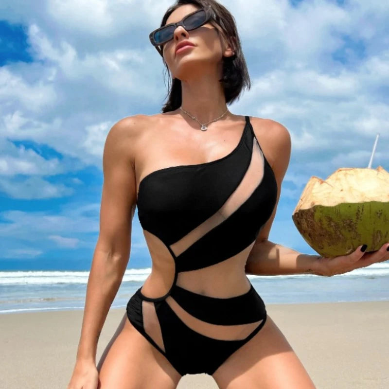 Cikini-Women's Sexy Spliced Hollow Out Swimwear, Beach Swimsuit, Summer Bikinis Set, Bathing Suit for Women
